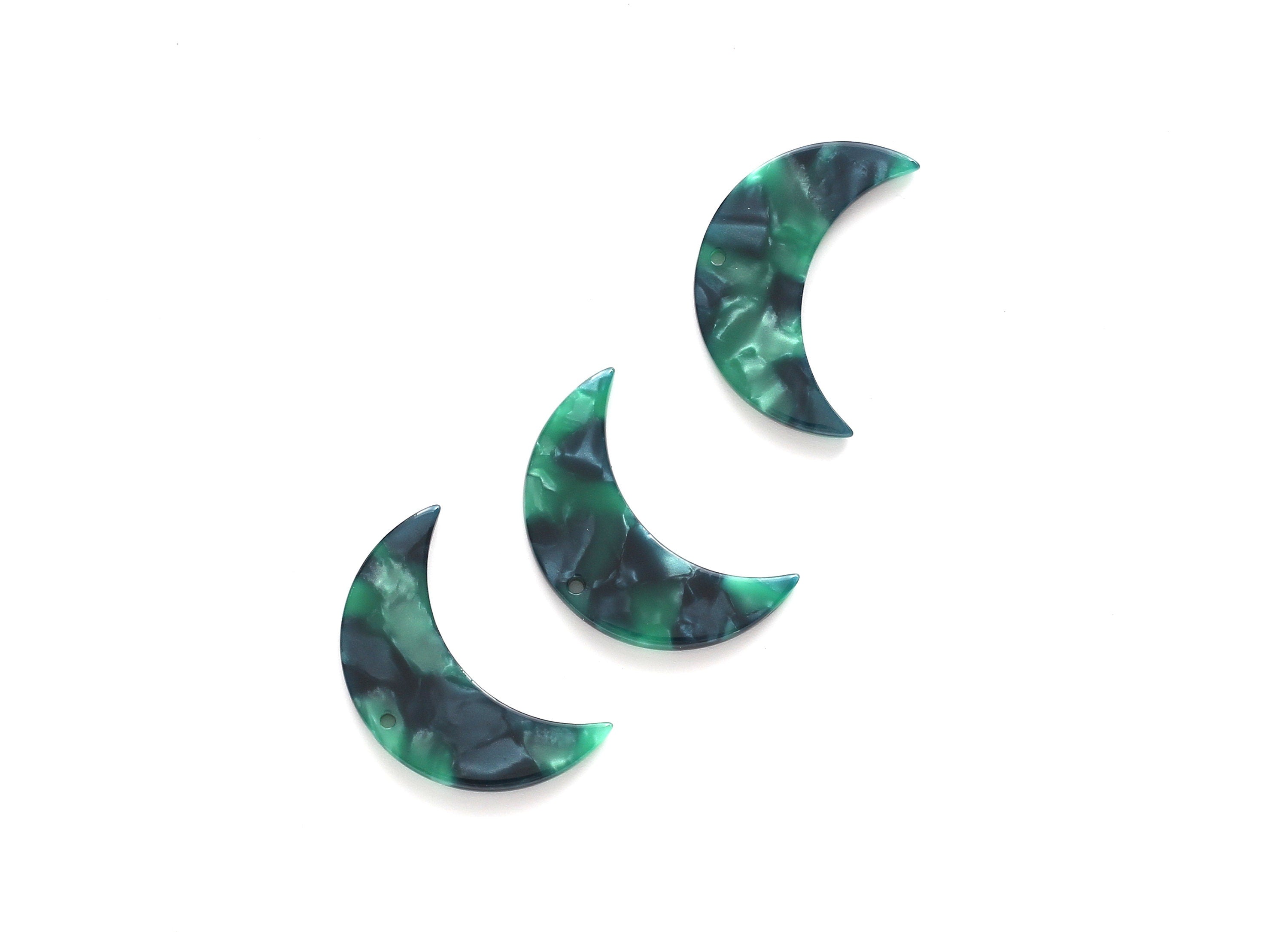 Acetate Moon Charms - 1 Holes - Moon Earring and Pendant - Earring Findings - Jewellery Supplies - Color Code: A13 - 29.9x19x2.6mm - AC1110C - DOMEDBAZAAR