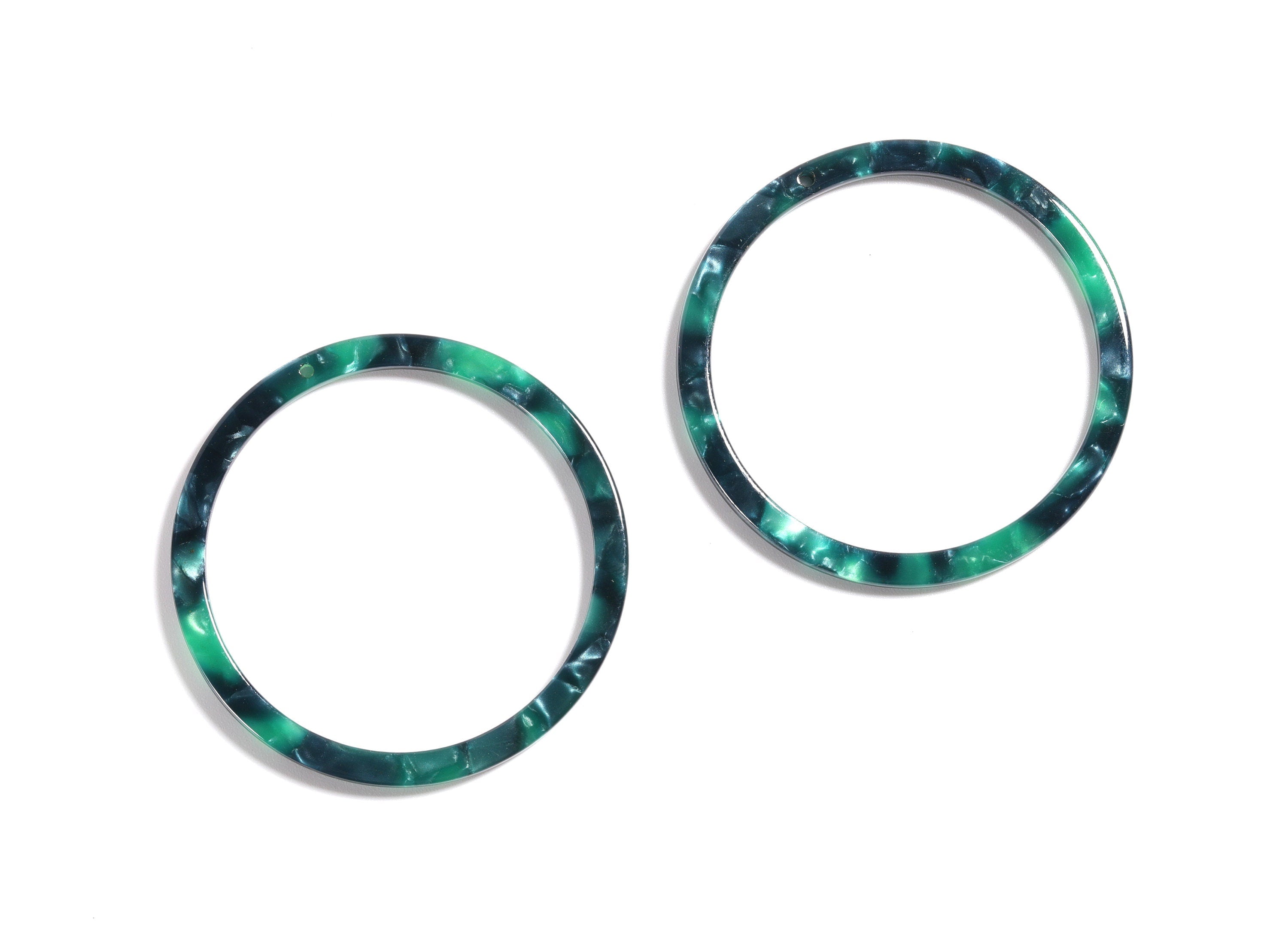 Acetate Hoop Earrings Charms - Circle Shaped Pendant - Earring Findings - Jewelry Supplies - Color Code: A13 - 44.3x44.3x2.7mm - AC1126C - DOMEDBAZAAR