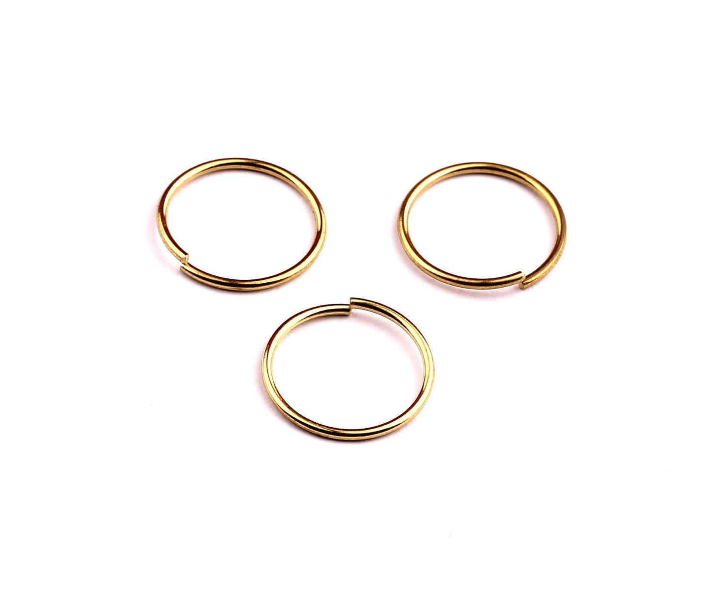 15mm Brass Open  Circle Connectors - Raw Brass Open Circle Connectors - Jewelry Supplies - Making Jewelery - 15x15x1mm - PP1275 - DOMEDBAZAAR