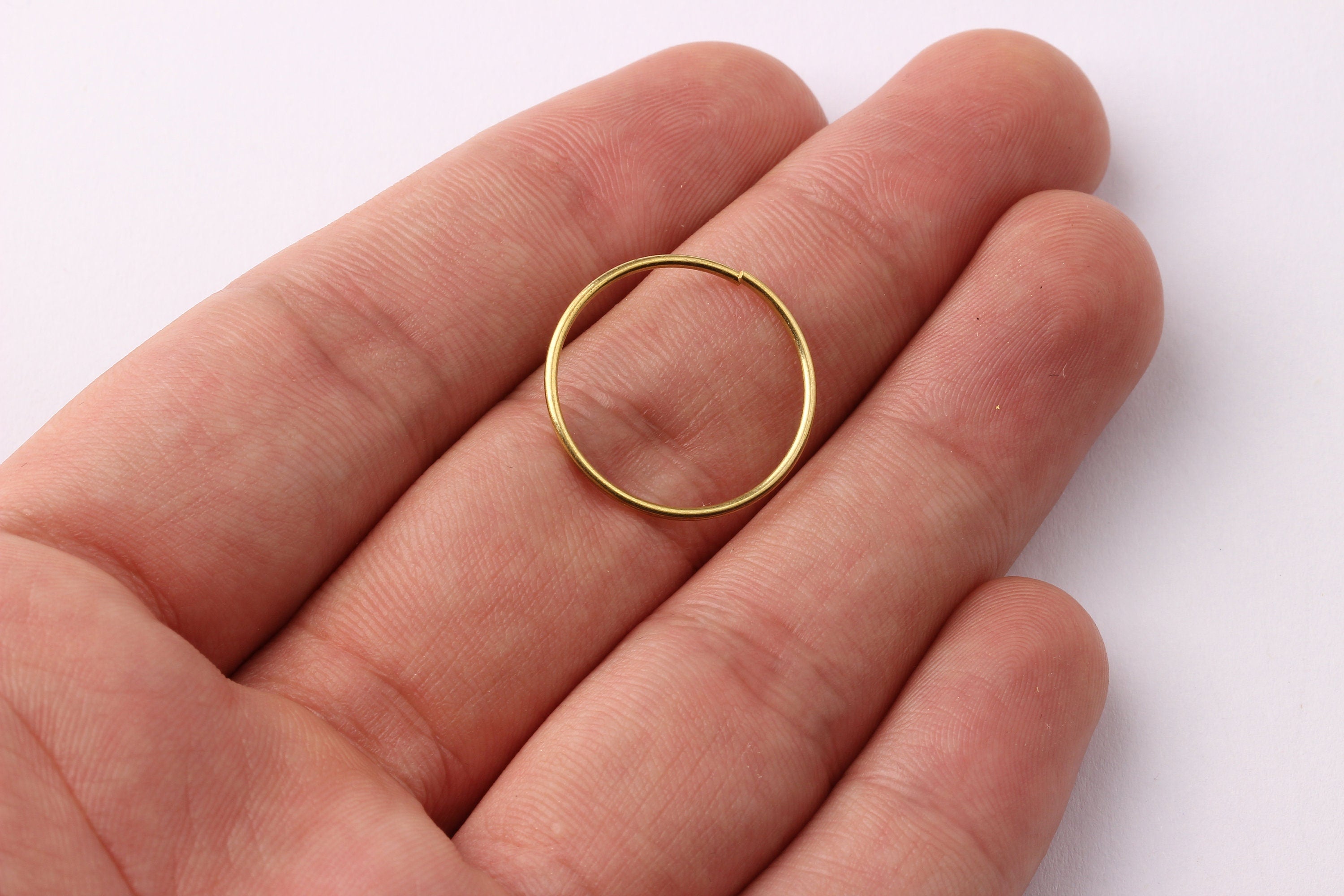 20mm Brass Open Circle Connectors - Raw Brass Open Circle Connectors - Jewelry Supplies - Making Jewelery - 20x20x1mm - PP1276 - DOMEDBAZAAR