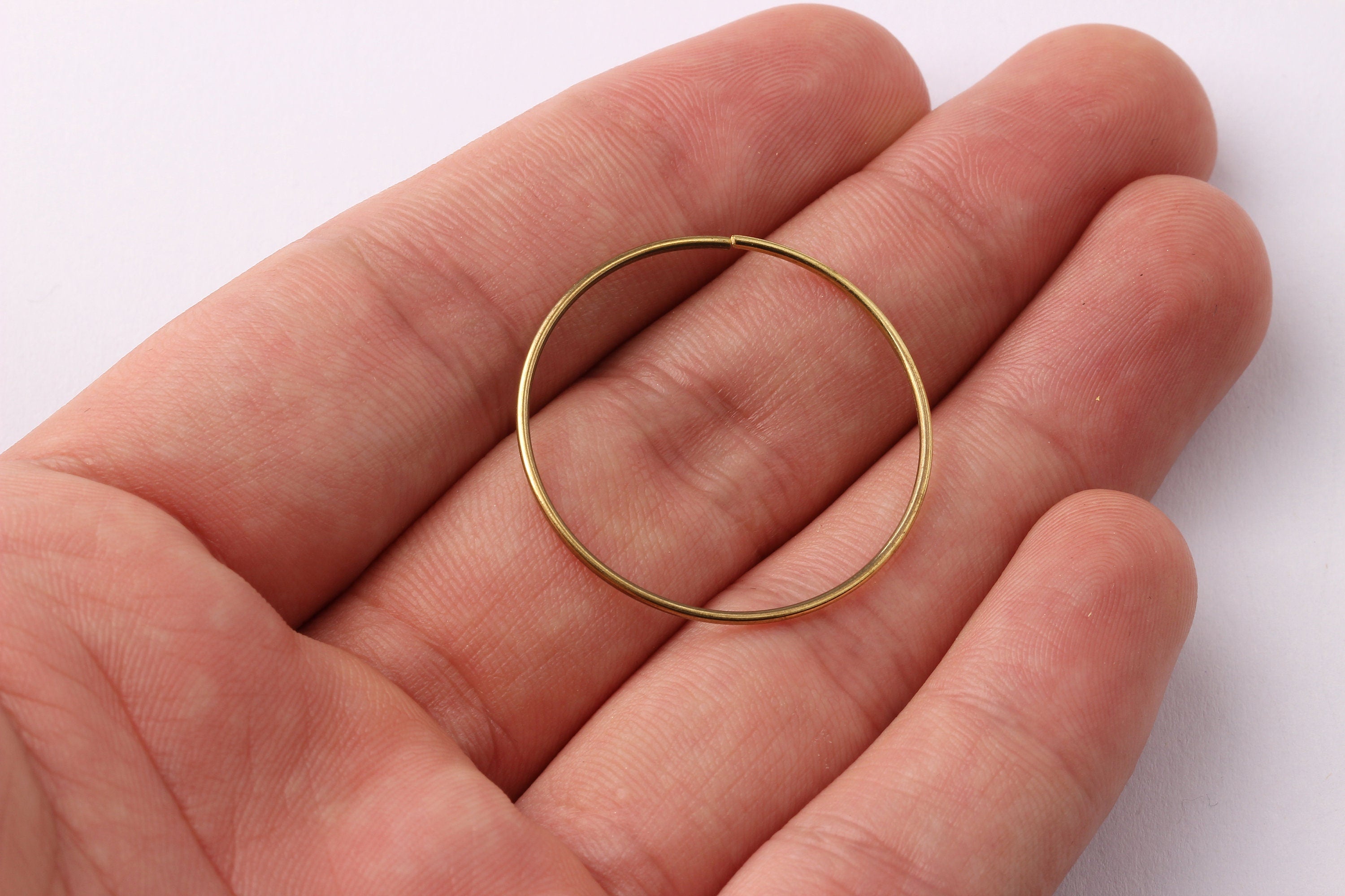 30mm Brass Open Circle Connectors - Raw Brass Open Circle Connectors - Jewelry Supplies - Making Jewelery - 30x30x1mm - PP1278 - DOMEDBAZAAR