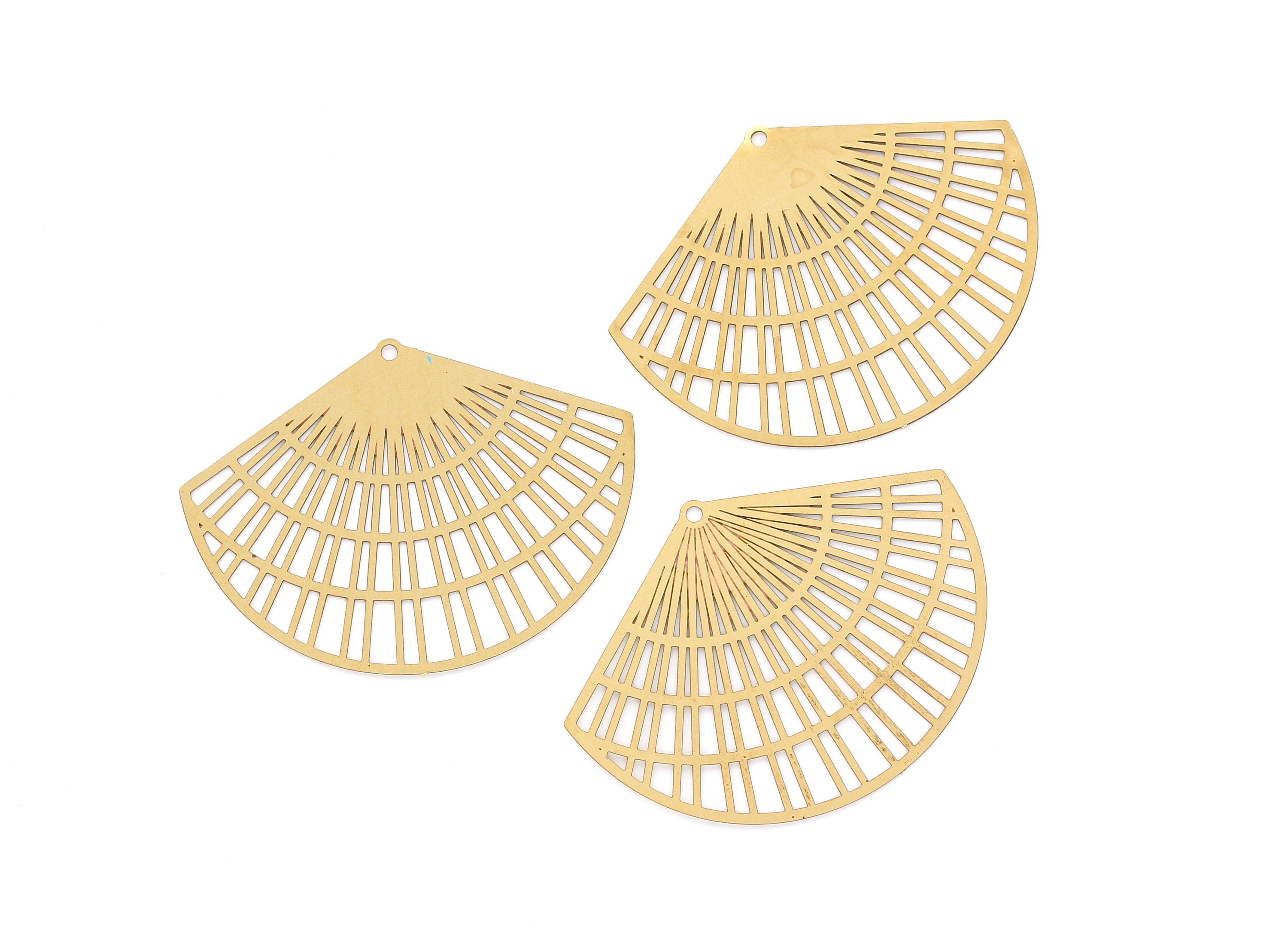 Raw Brass Earrings Charms - Brass Hallow Out Earring Charms - Earring Findings - Jewelry Supplies - 40.8x53.5x0.3mm - JJB3977 - DOMEDBAZAAR