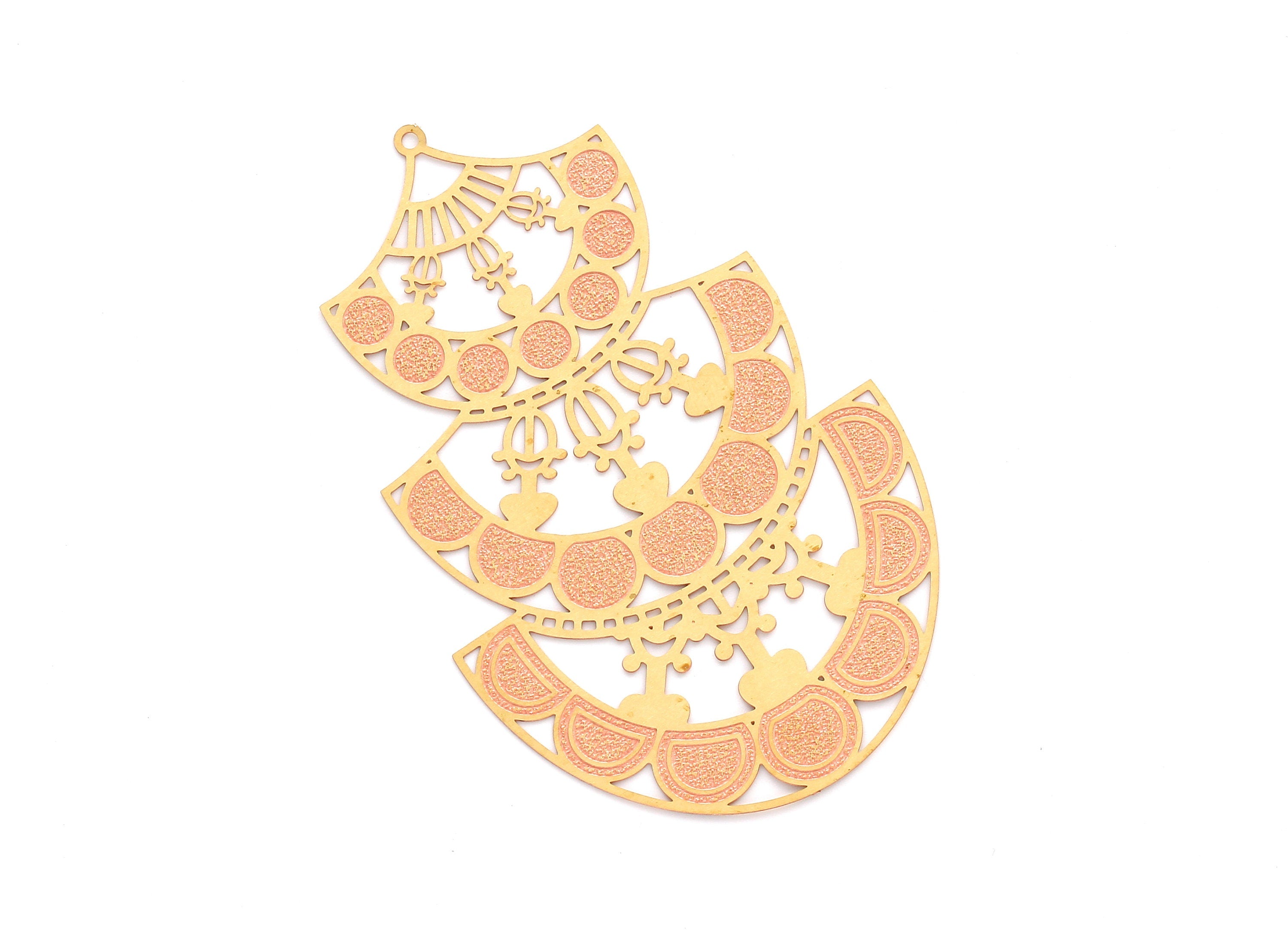 Raw Brass Hollow Out Earring Charms - Raw Brass Earring Findings - Jewelery Making - Jewelry Supplies - 69.7x43.8x0.3mm - JJA4123 - DOMEDBAZAAR