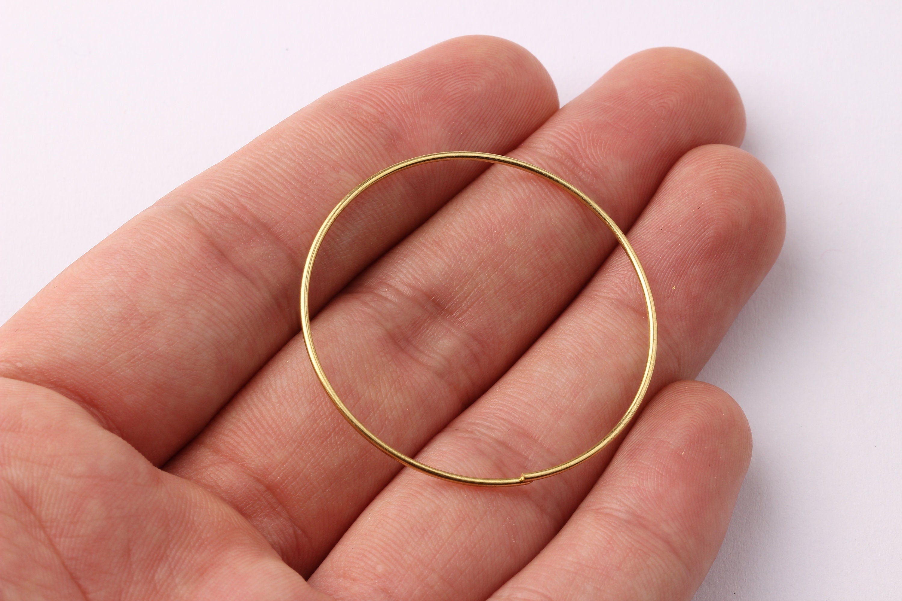 35mm Brass Open Circle Connectors - Raw Brass Open Circle Connectors - Jewelry Supplies - Making Jewelery - 35x35x1mm - PP1279 - DOMEDBAZAAR
