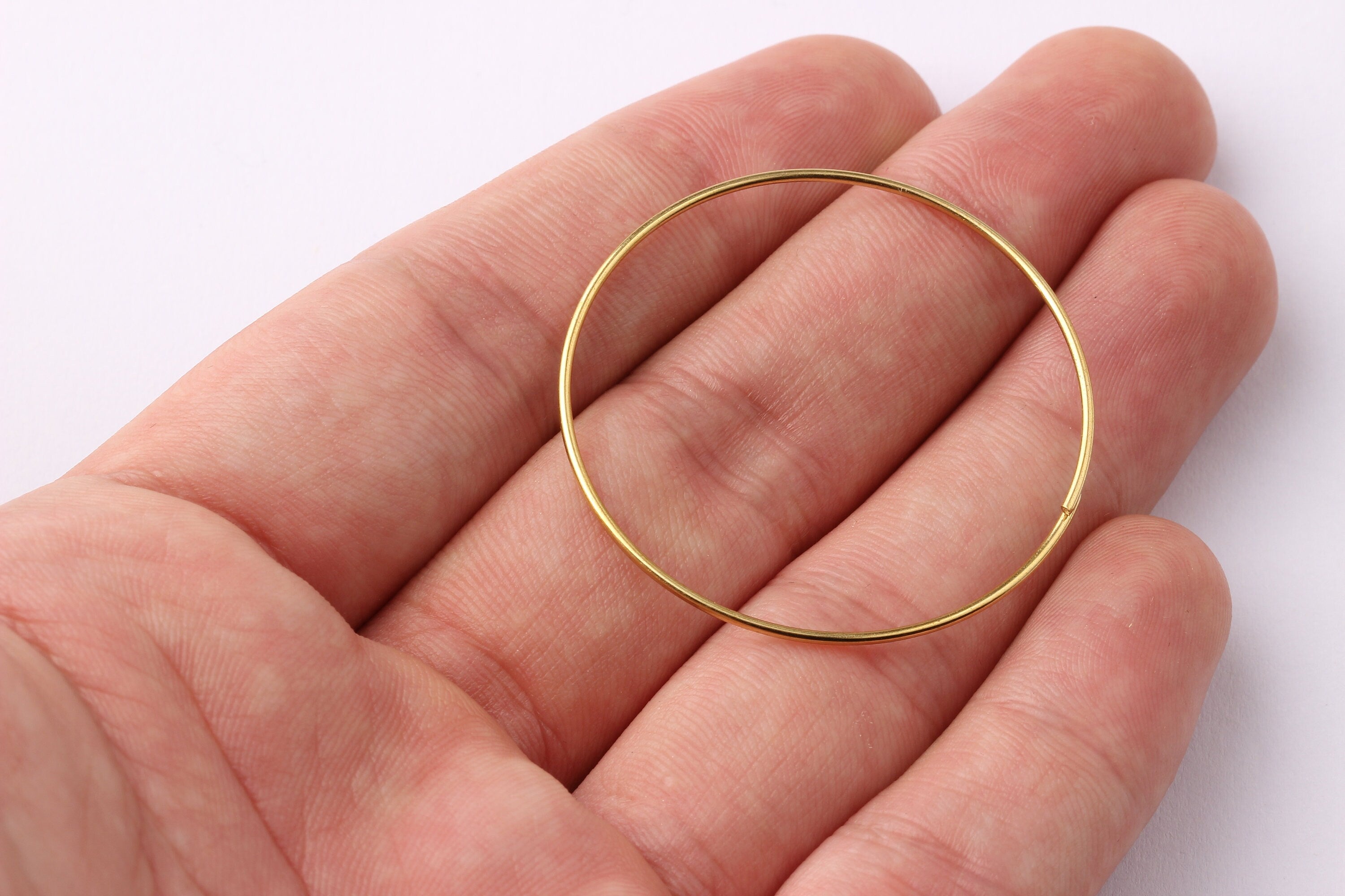 40mm Brass Open Circle Connectors - Raw Brass Open Circle Connectors - Jewelry Supplies - Making Jewelery - 40x40x1mm - PP1280 - DOMEDBAZAAR
