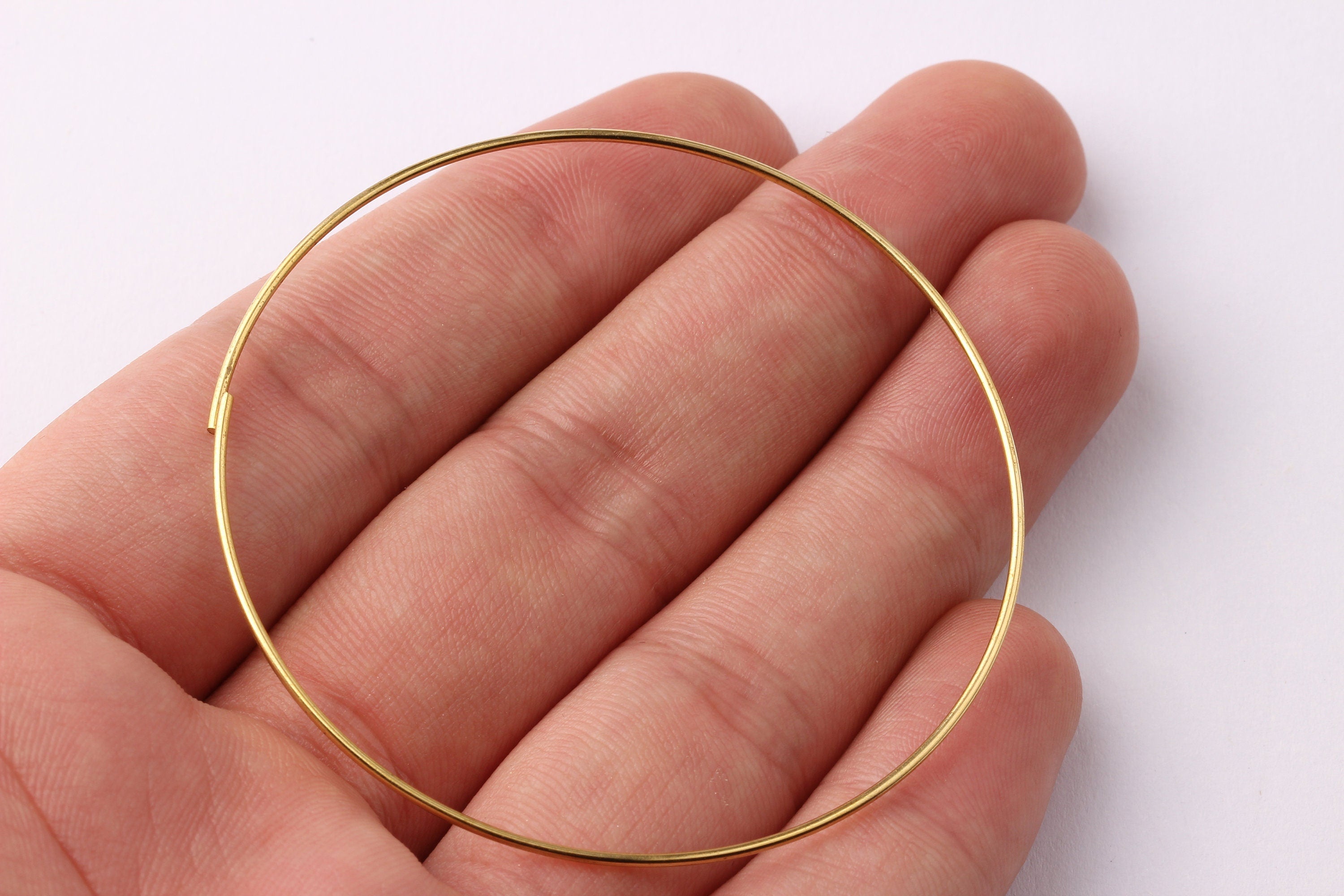 60mm Brass Open Circle Connectors - Raw Brass Open Circle Connectors - Jewelry Supplies - Making Jewelery - 60x60x1mm - PP1282 - DOMEDBAZAAR