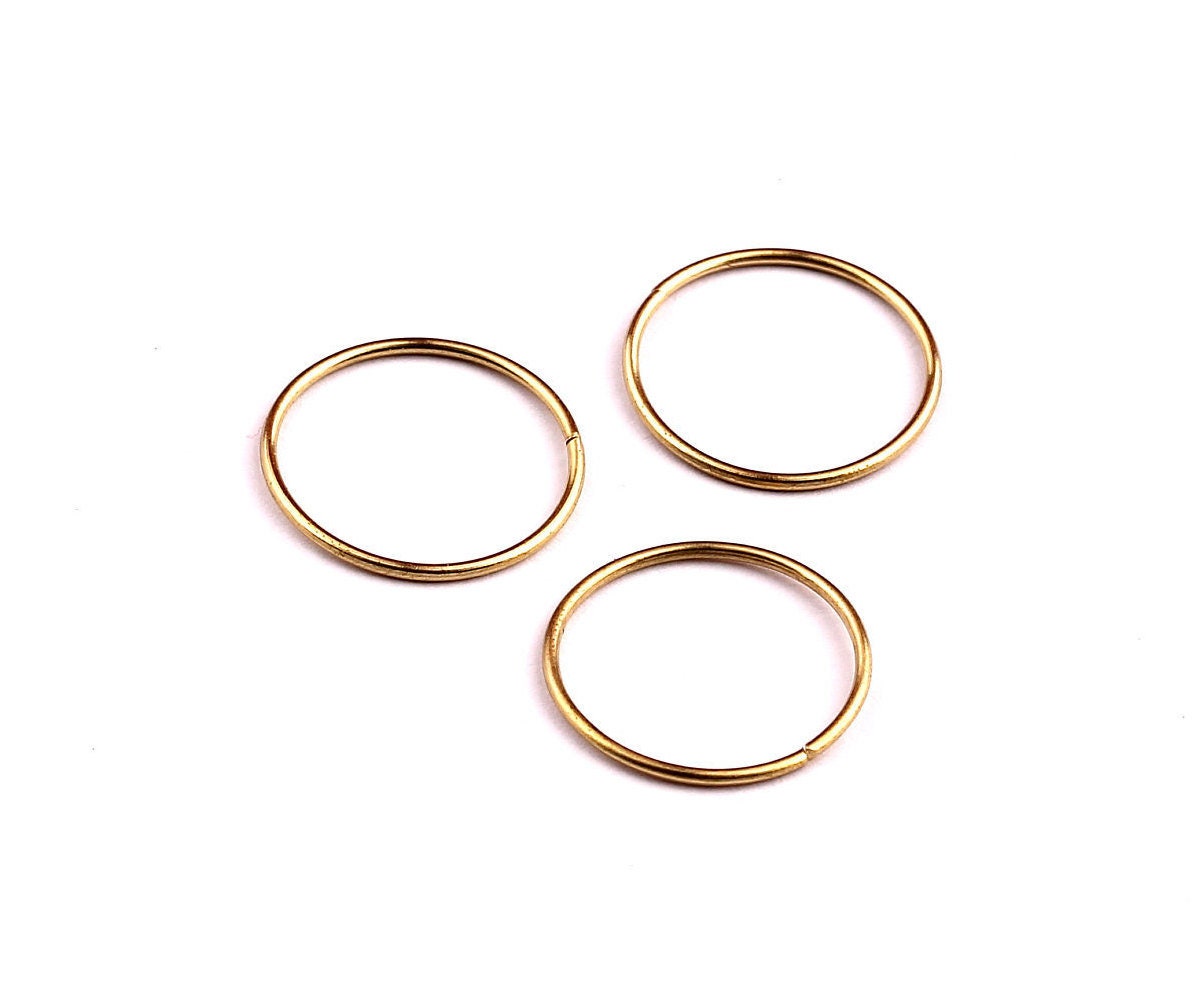 20mm Brass Open Circle Connectors - Raw Brass Open Circle Connectors - Jewelry Supplies - Making Jewellery - 20x20x0.8mm - PP1284 - DOMEDBAZAAR