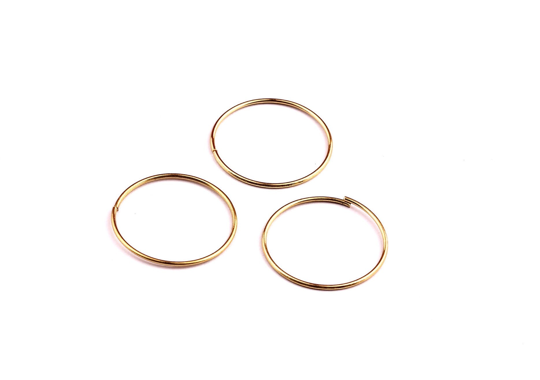 30mm Brass Open Circle Connectors - Raw Brass Open Circle Connectors - Jewelry Supplies - Making Jewelery - 30x30x0.8mm - PP1286 - DOMEDBAZAAR