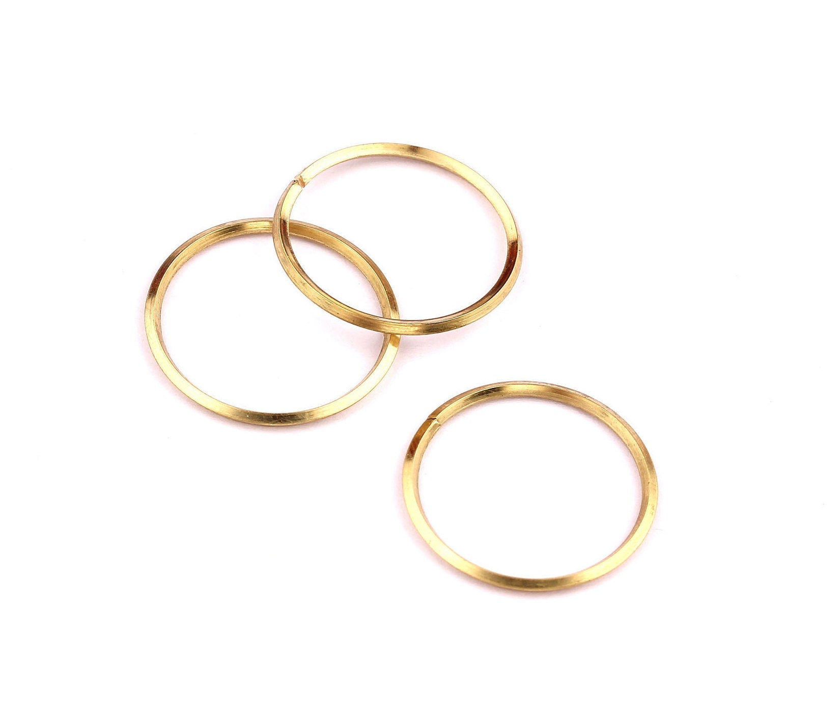 20mm Brass Open Circle Connectors - Raw Brass Open Circle Connectors - Jewelry Supplies - Making Jewelery - 20x20x1mm - PP1289 - DOMEDBAZAAR
