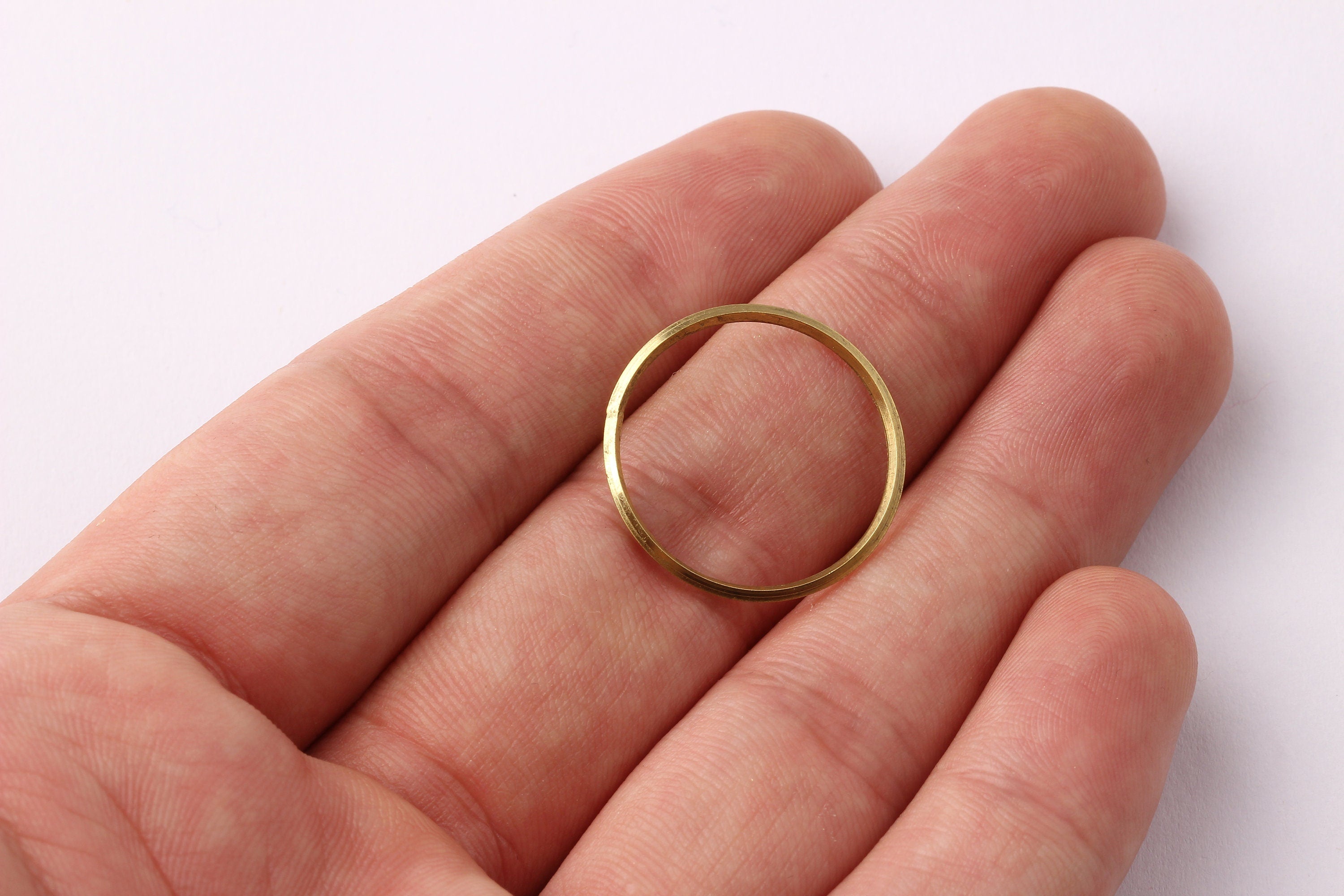 22mm Brass Open Circle Connectors - Raw Brass Open Circle Connectors - Jewelry Supplies - Making Jewelery - 22x22x1mm - PP1290 - DOMEDBAZAAR