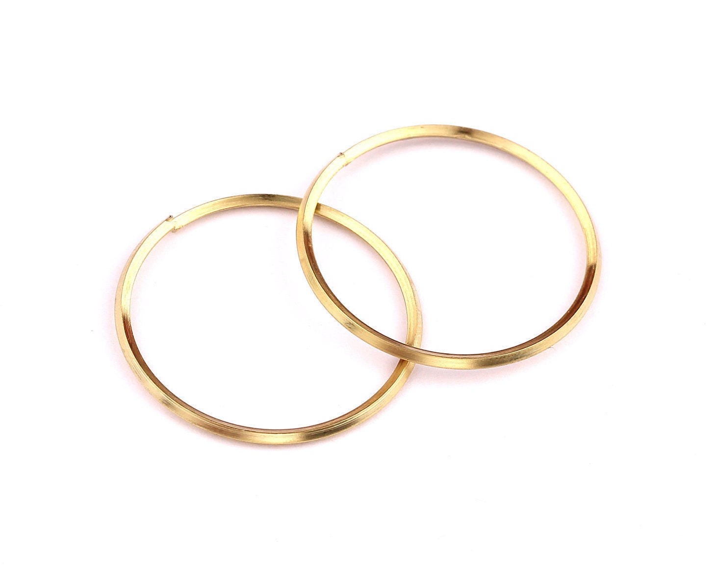 25mm Brass Open Circle Connectors - Raw Brass Open Circle Connectors - Jewelry Supplies - Making Jewelry - 25x25x1mm - PP1291 - DOMEDBAZAAR