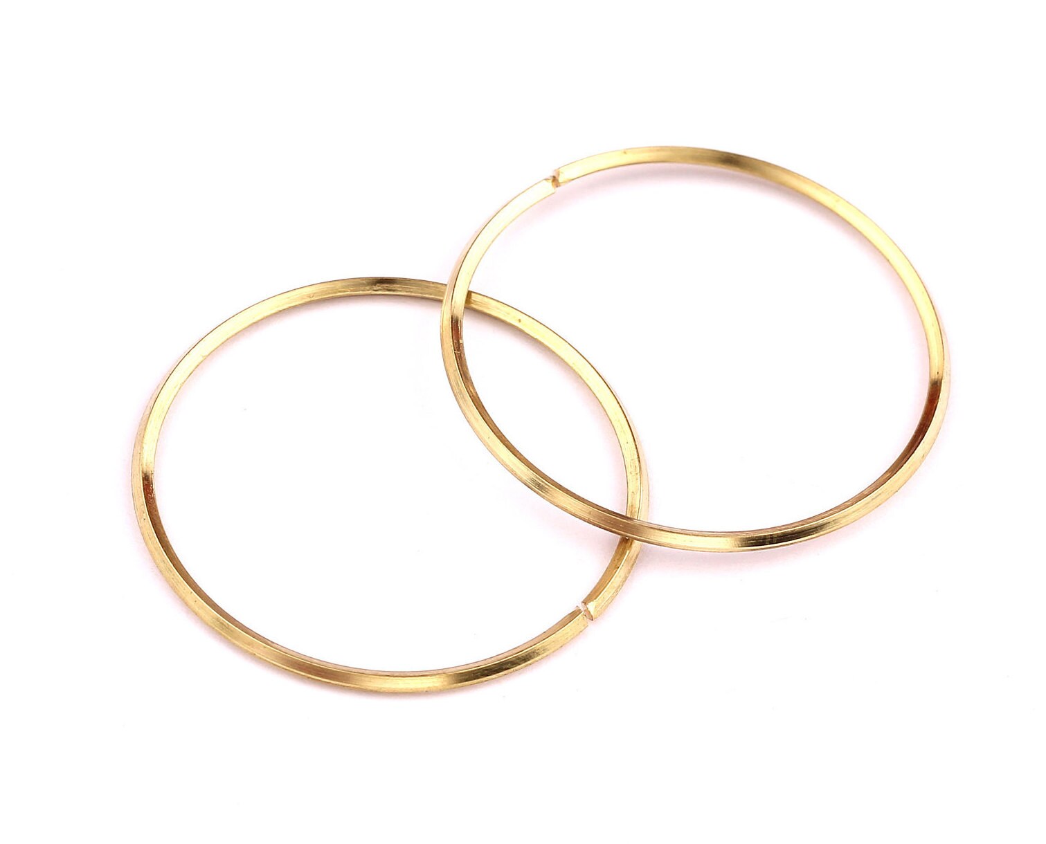 30mm Brass Open Circle Connectors - Raw Brass Open Circle Connectors - Jewelry Supplies - Making Jewelery - 30x30x1mm - PP1292 - DOMEDBAZAAR