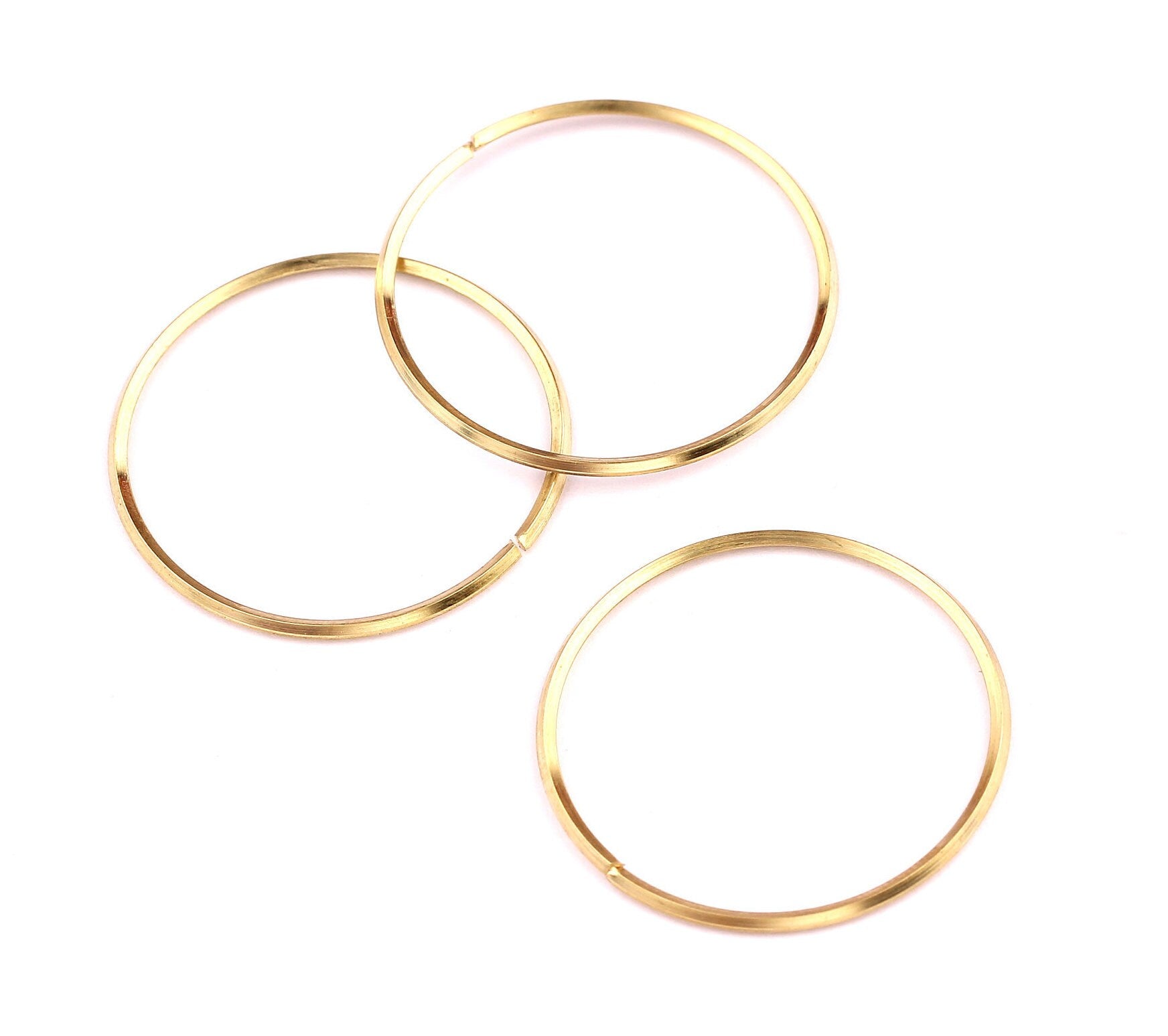 30mm Brass Open Circle Connectors - Raw Brass Open Circle Connectors - Jewelry Supplies - Making Jewelery - 30x30x1mm - PP1292 - DOMEDBAZAAR