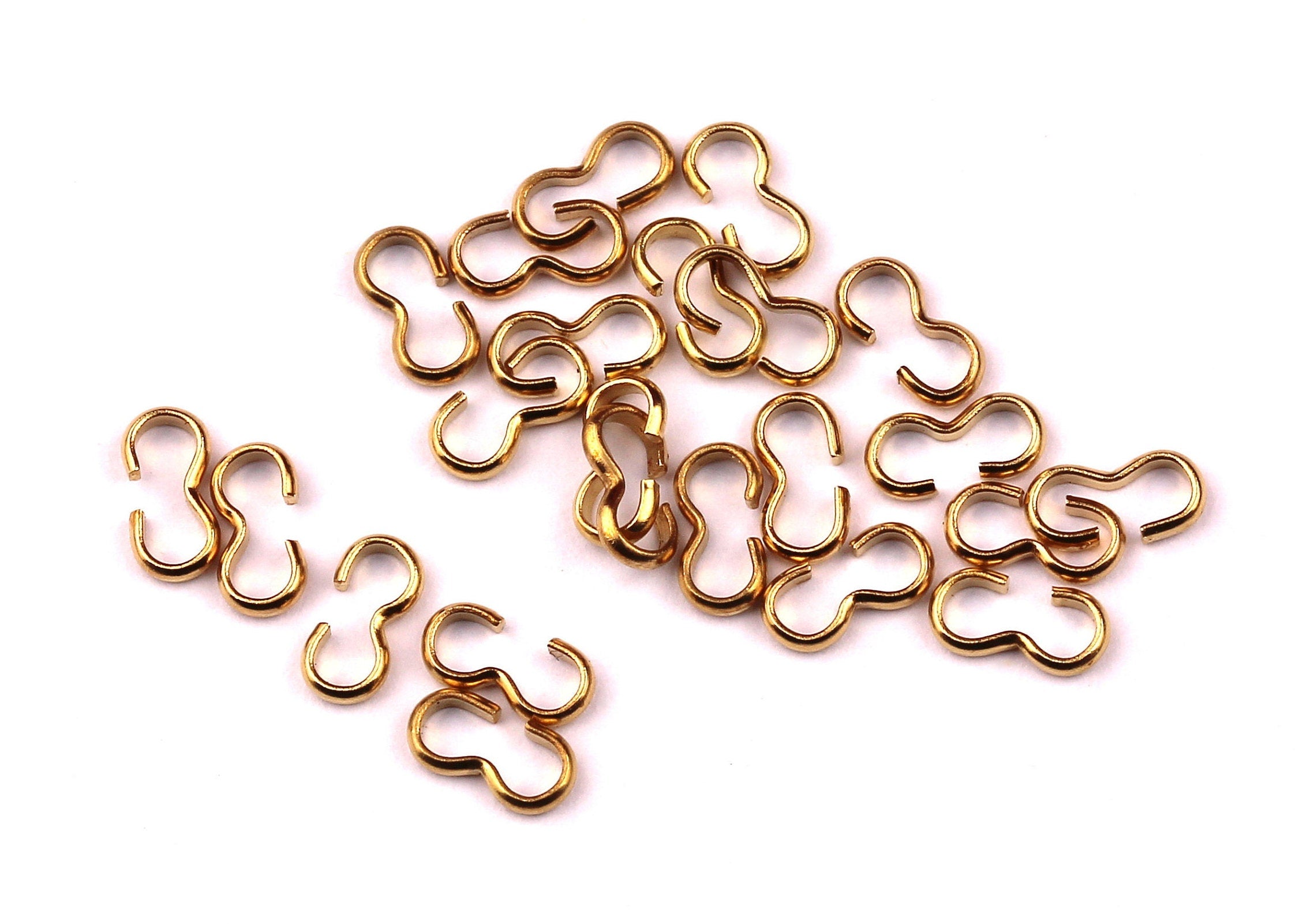 6.2mm Brass 3 Shaped Connector - Raw Brass 3 Shaped Connectors - Charms Knot - Jewelry Supplies - Making Jewelery - 35x35x1mm - PP1151 - DOMEDBAZAAR
