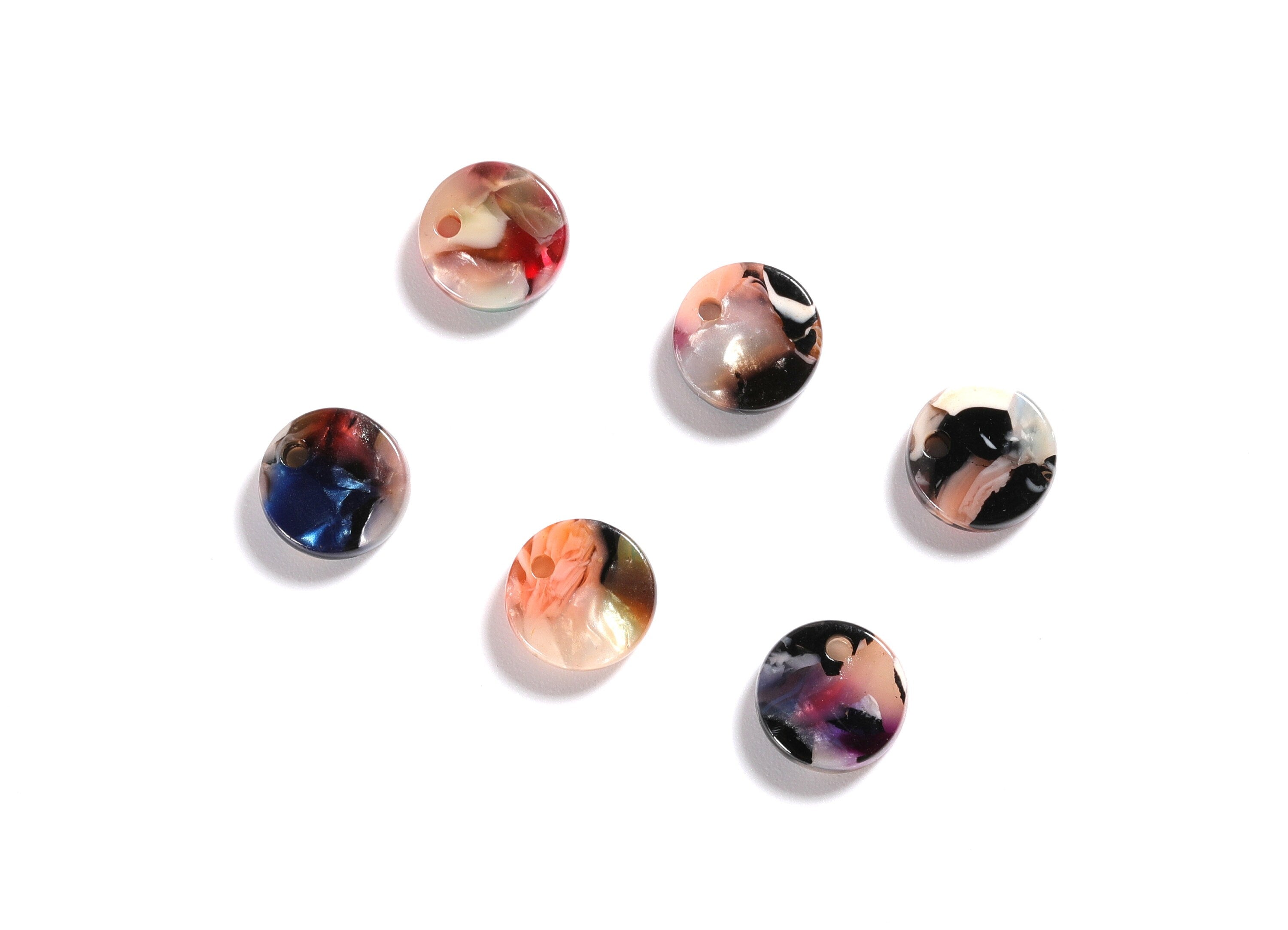 Acrylic Round Earring Charms - Round Circle Pendant - Earring Findings - Jewelry Supplies - Color Code: A58 - 8.82x8.82x2.7mm - AC1116E - DOMEDBAZAAR