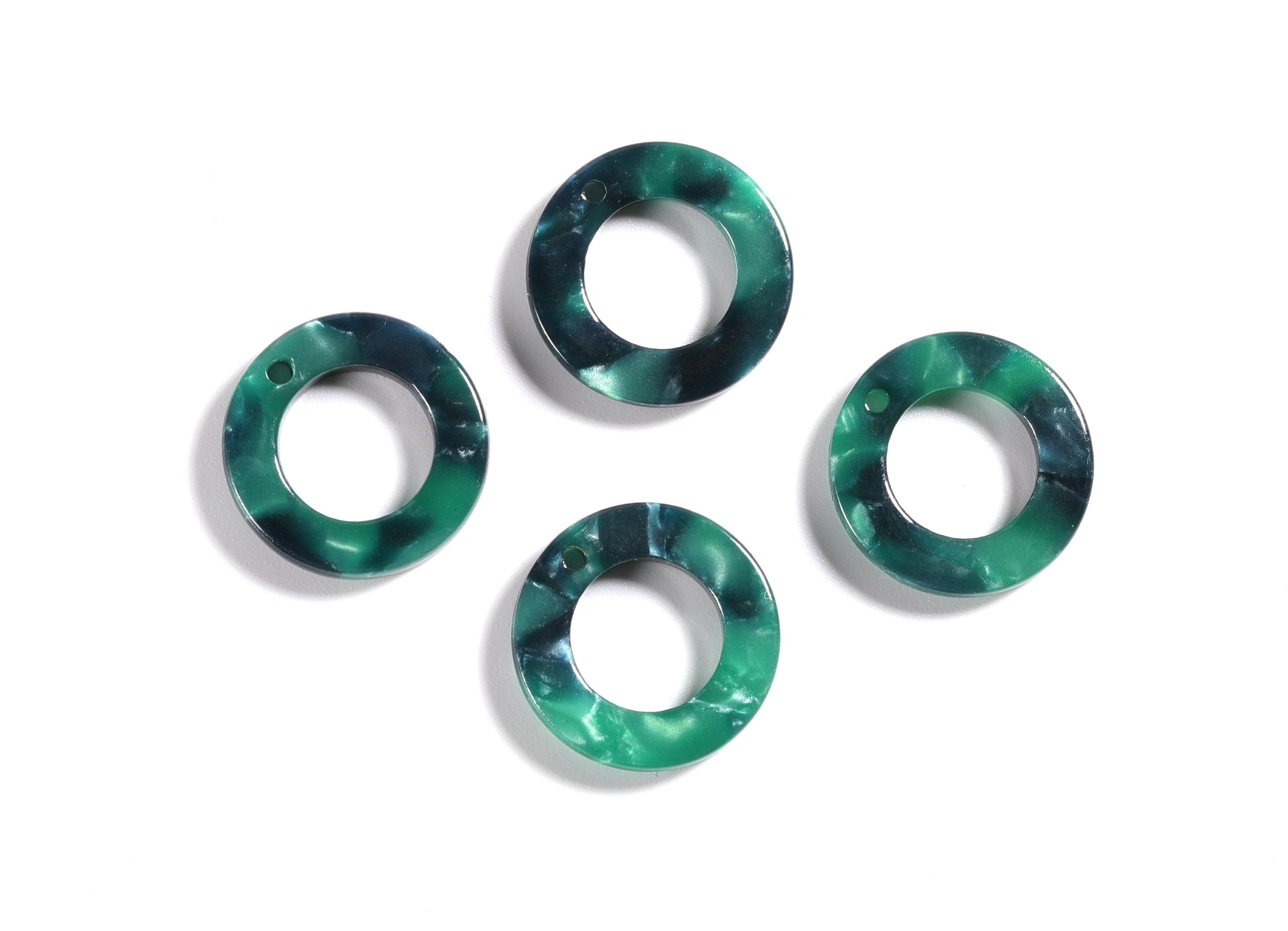 Acetate Hoop Earrings Charms - Round Shaped Pendant - Earring Findings - Jewelry Supplies - Color Code: A13 - 15.9x15.9x2.66mm - AC1117C - DOMEDBAZAAR