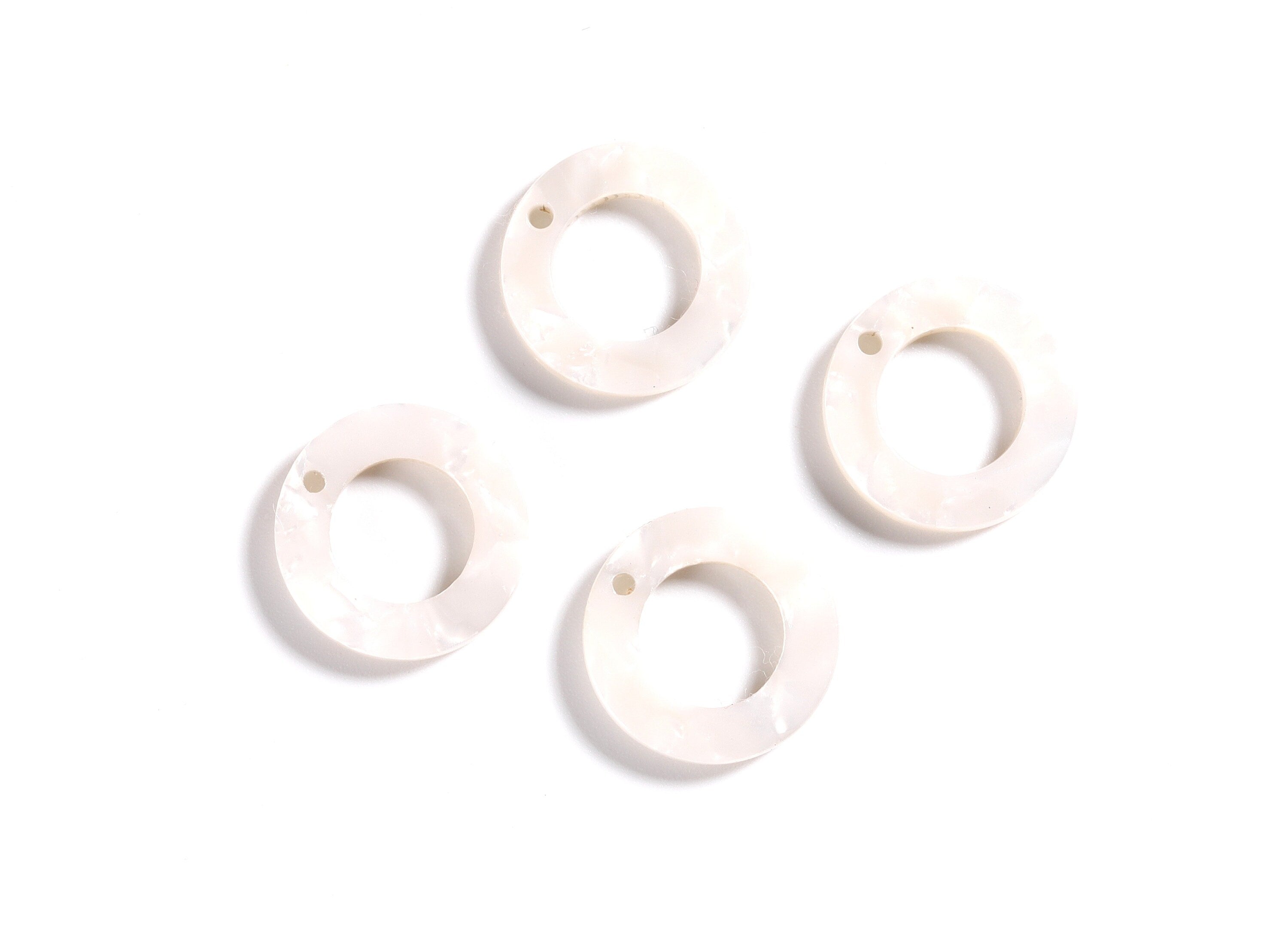 Acetate Hoop Earrings Charms - Acetate Round Circle Pendant - Jewellery Supplies - Color Code: A12 - 15.9x15.9x2.66mm - AC1117D - DOMEDBAZAAR