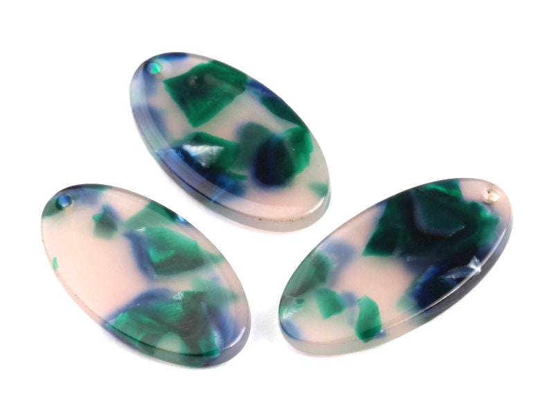 Acetate Oval Charms - Oval Earrings and Pendant - Earring Findings - Jewelry Supplies - Color Code: A18 - 26x13.7x2.53mm - AC1077E - DOMEDBAZAAR