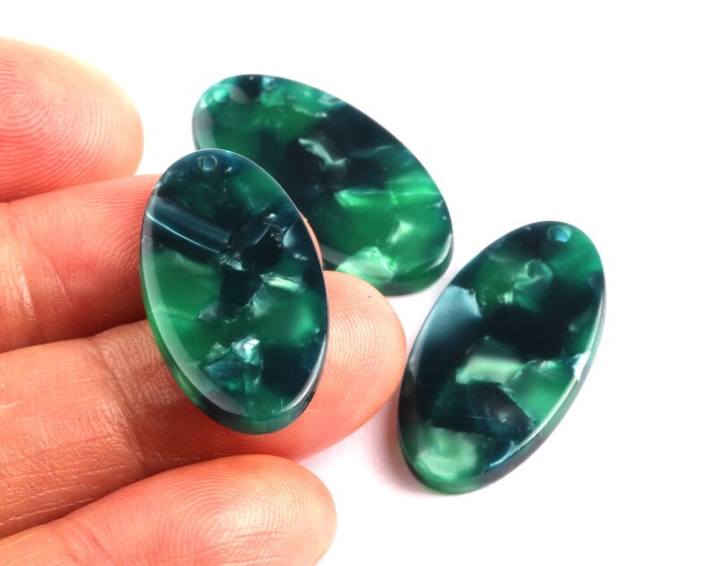 Acetate Oval Charms - Oval Earrings and Pendant - Earring Findings - Jewelry Supplies - Color Code: A13 - 26x13.7x2.53mm  - AC1077G - DOMEDBAZAAR