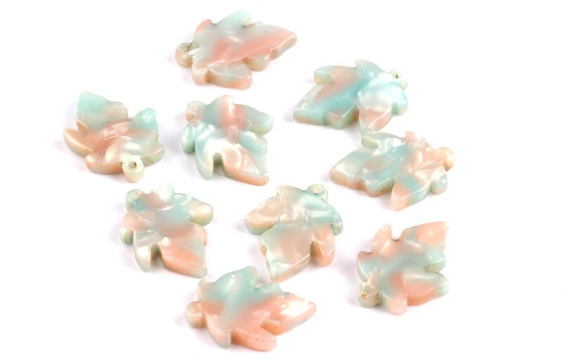 Acetate Leaf Charms - Leaf Earrings and Pendant - Earring Findings - Jewelry Supplies - 18.24x13.8x2.73mm - AC1074B - DOMEDBAZAAR