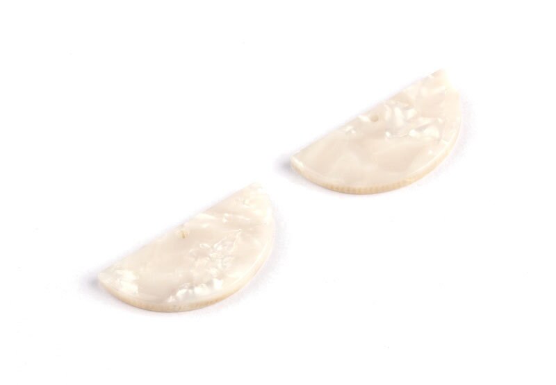 Acetate Semicircle Charms - Semicircle Earrings & Pendant - Earring Findings - Jewelry Supplies - Color Code: A30 - 14x28.5x2.5mm - AC1039E - DOMEDBAZAAR