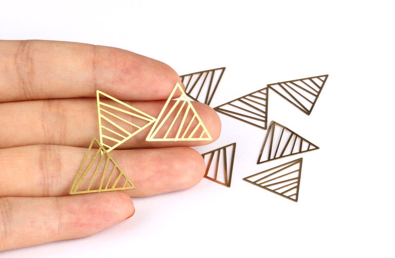 Triangle Shaped Earring Charms - Raw Brass Earring - Teardrop Earring Charms - Earring Findings - Jewelry Supplies - 18x20mm - JJC6235 - DOMEDBAZAAR