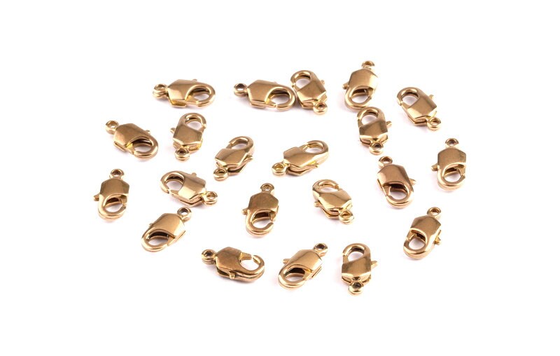 Brass Parrot Claps - Raw Brass Lobster Claw Claps -Making Jewelry - Jewelry Supplies - 9.7x4.1x2.58mm - KS1001 - DOMEDBAZAAR