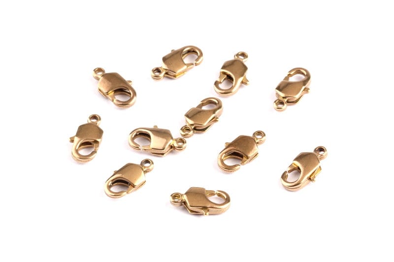 Brass Parrot Claps - Raw Brass Lobster Claw Claps -Making Jewelry - Jewelry Supplies - 9.7x4.1x2.58mm - KS1001 - DOMEDBAZAAR