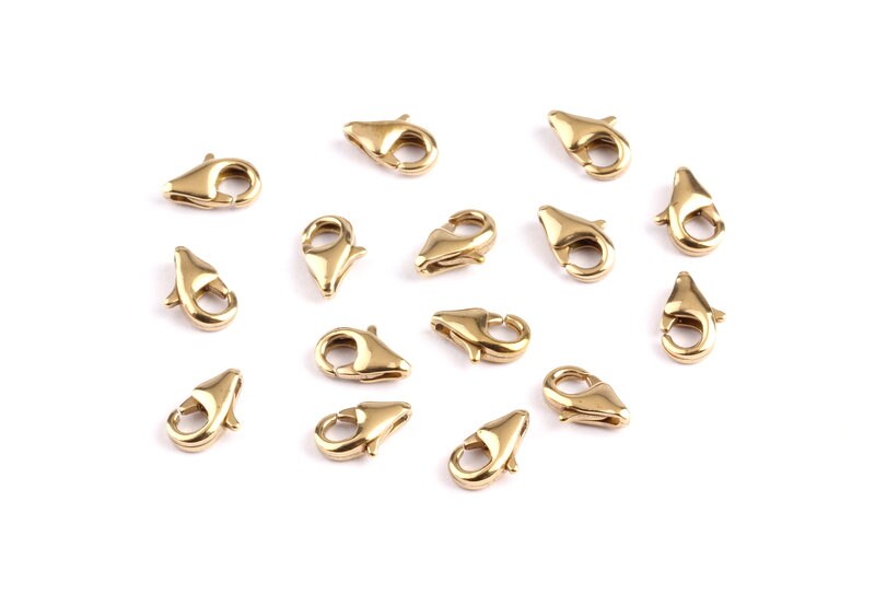 Brass Parrot Claps - Raw Brass Lobster Claw Claps -Making Jewelry - Jewelry Supplies - 8.6x4.6x2.5mm - KS1003 - DOMEDBAZAAR