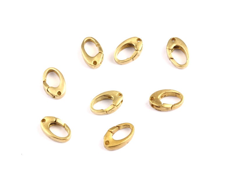 Brass Parrot Claps - Raw Brass Lobster Claw Claps - Oval Shaped Parrot  Claps - Making Jewelry - Jewelry Supplies - 11.3x6.8x3.22mm - KS1009 - DOMEDBAZAAR