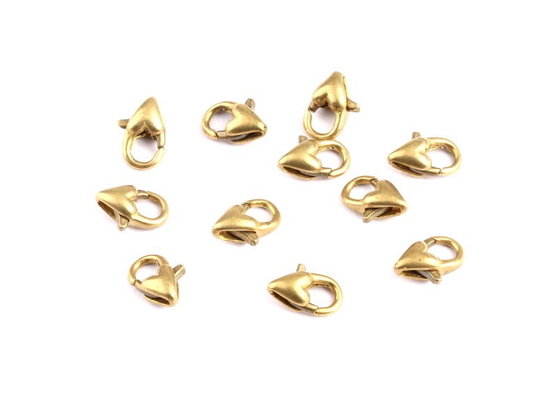 Brass Parrot Claps - Raw Brass Lobster Claw Claps - Jewelry Supplies - 10x5.7x4.11mm - KS1008 - DOMEDBAZAAR