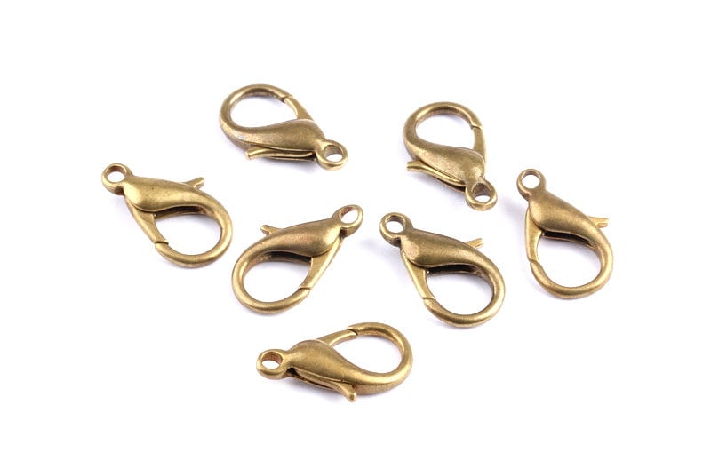 Brass Parrot Claps - Raw Brass Lobster Claw Claps -Making Jewelry - Jewelry Supplies - 23x12.3x5.4mm - KS10010 - DOMEDBAZAAR