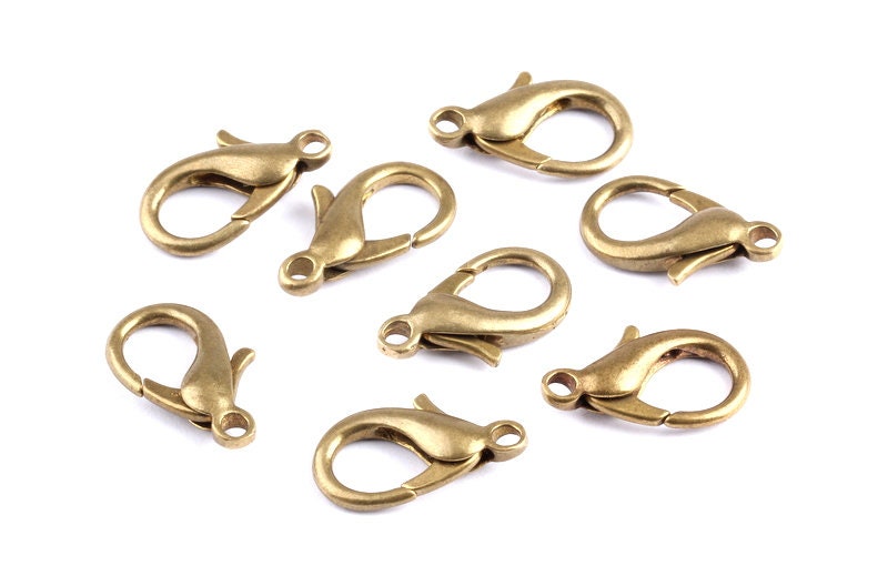 Brass Parrot Claps - Raw Brass Lobster Claw Claps -Making Jewelry - Jewelry Supplies - 21.8x11.5x4.6mm - KS10011 - DOMEDBAZAAR