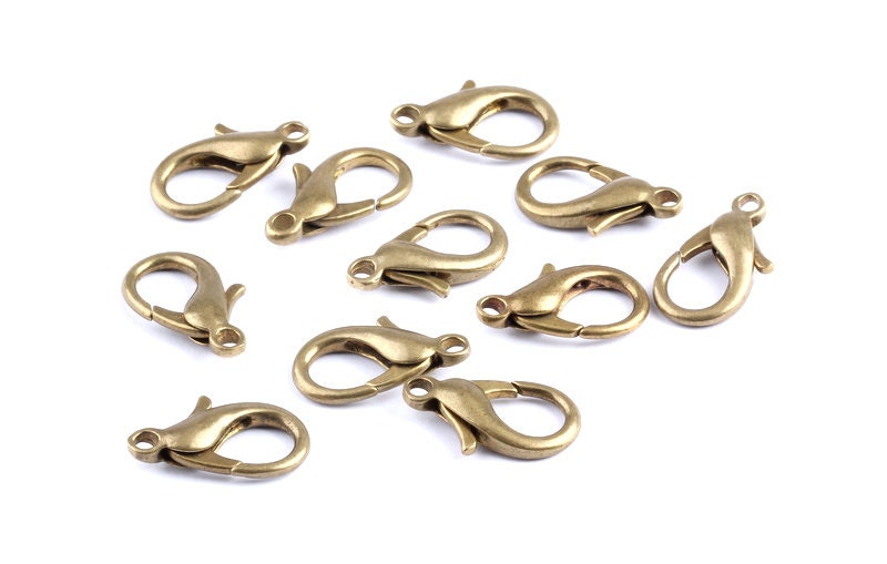 Brass Parrot Claps - Raw Brass Lobster Claw Claps -Making Jewelry - Jewelry Supplies - 21.8x11.5x4.6mm - KS10011 - DOMEDBAZAAR