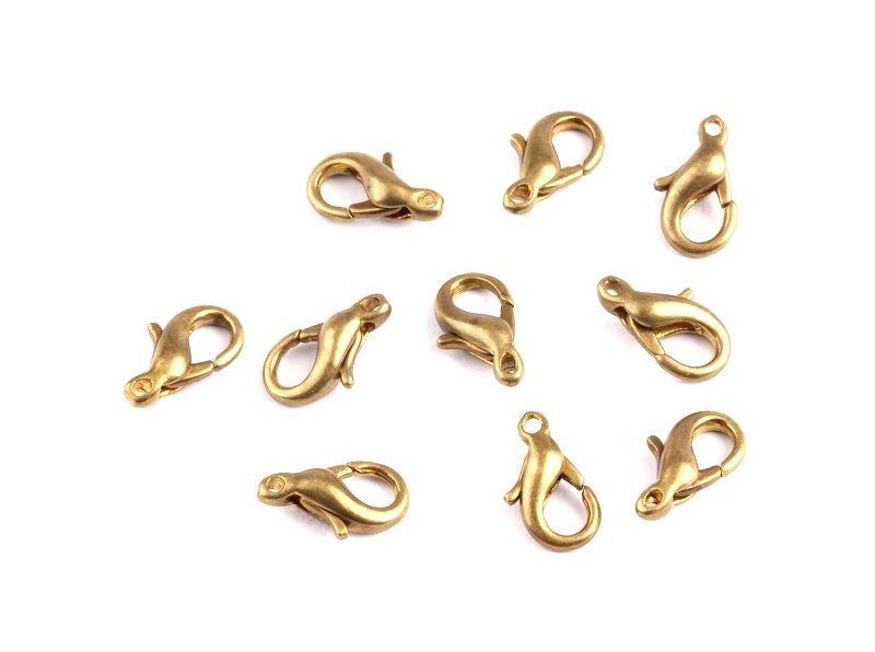 Brass Parrot Claps - Raw Brass Lobster Claw Claps -Making Jewelry - Jewelry Supplies - 13x6.5x3.9mm - KS10012 - DOMEDBAZAAR