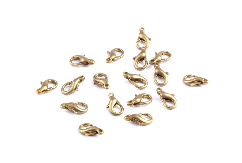 Brass Parrot Claps - Raw Brass Lobster Claw Claps -Making Jewelry - Jewelry Supplies - 13x6.5x3.9mm - KS10012 - DOMEDBAZAAR