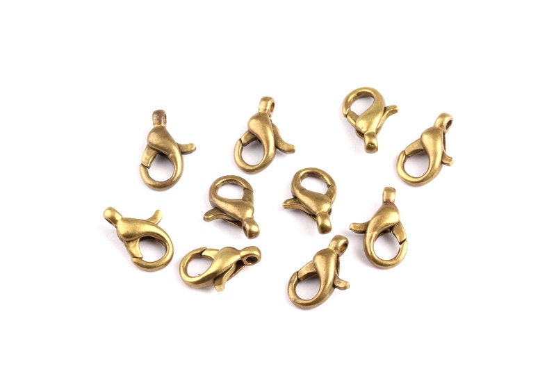 Brass Parrot Claps - Raw Brass Lobster Claw Claps -Making Jewelry - Jewelry Supplies - 13x7.1x3.8mm - KS10013 - DOMEDBAZAAR