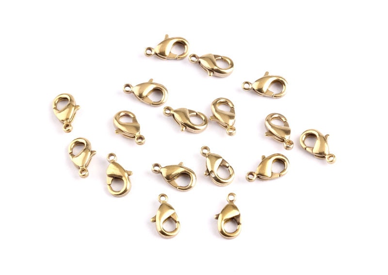 Brass Parrot Claps - Raw Brass Lobster Claw Claps -Making Jewelry - Jewelry Supplies - 9.7x5x2.5mm - KS1015 - DOMEDBAZAAR