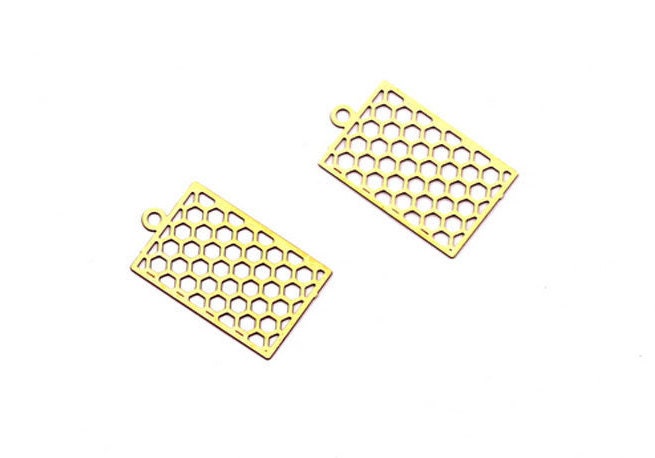 Rectangle Shaped Earring Charms - Raw Brass Earring - Teardrop Earring Charms - Earring Findings - Jewelry Supplies - 20x12mm - JJC6395 - DOMEDBAZAAR