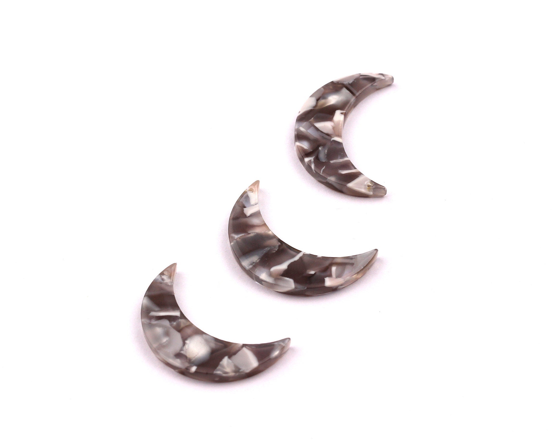 Acetate Moon Charms - Moon Earrings and Pendant - Earring Findings - Jewelry Supplies - Color Code: A20 - 27x17mm - AC1031C - DOMEDBAZAAR