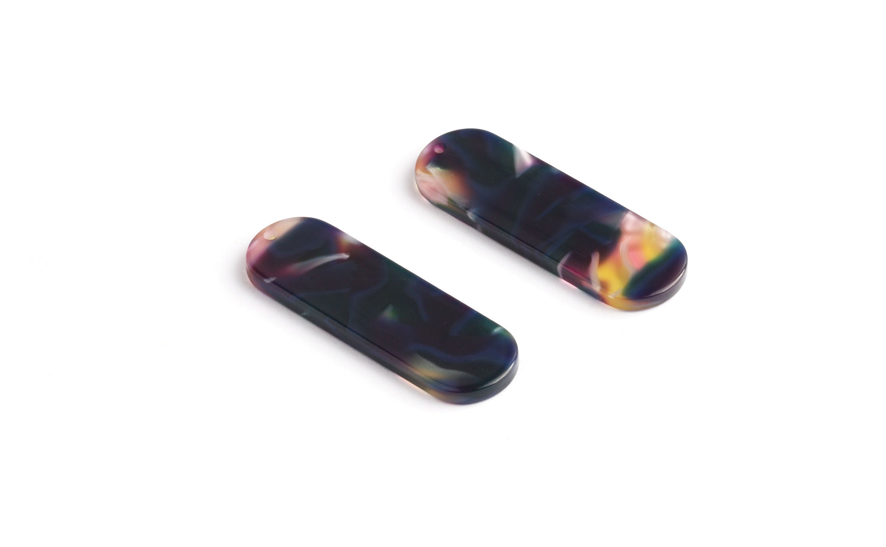 Acetate Oval Charms - Oval Earrings and Pendant - Earring Findings - Jewelry Supplies - 39.7x12.7x2.55mm - AC1075F - DOMEDBAZAAR