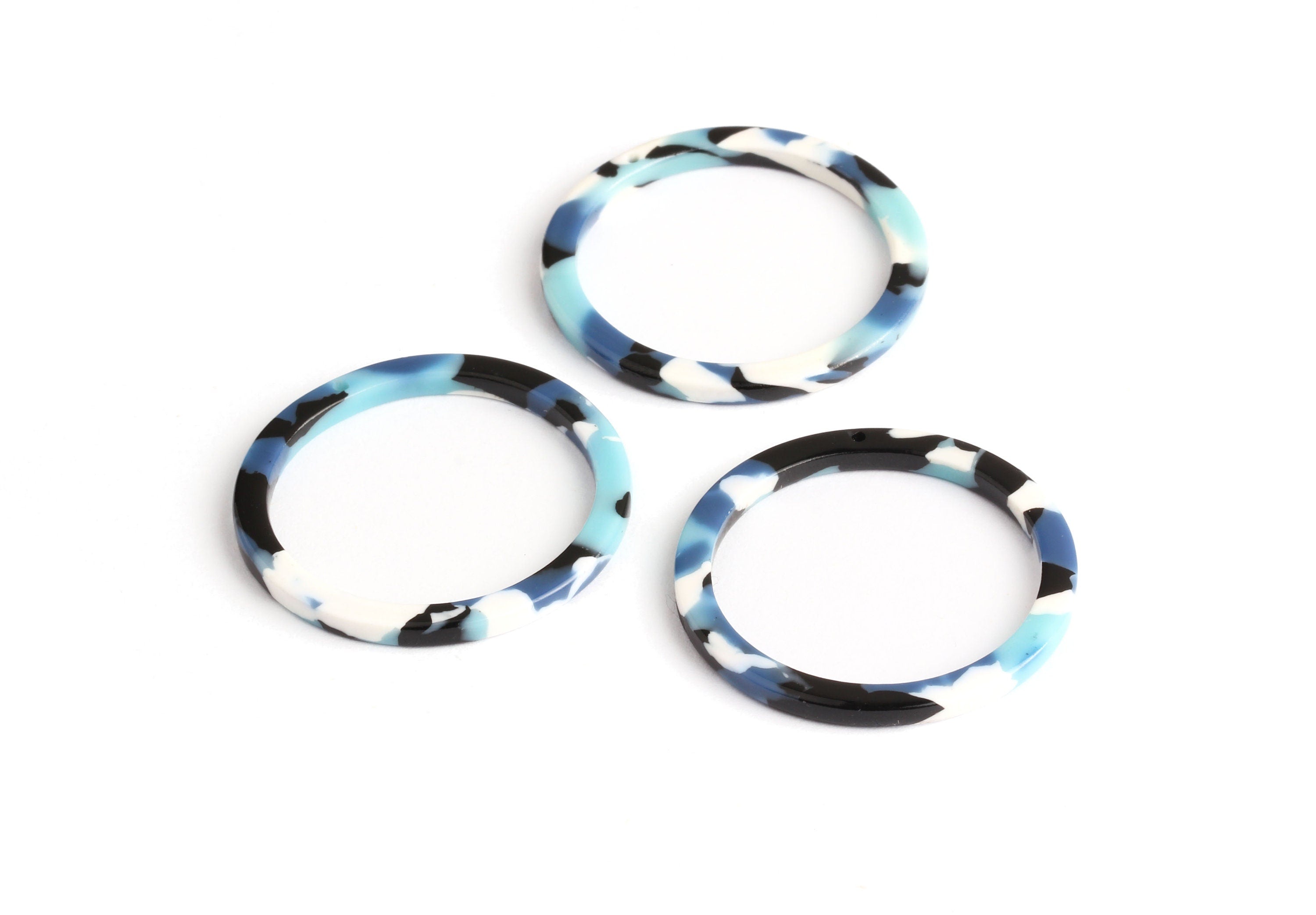 Acetate Circle Charms - Circle Earring and Pendant - Earring Findings - Jewelry Supplies - Color Code: A16 - 32x2.5mm - AC1043F - DOMEDBAZAAR