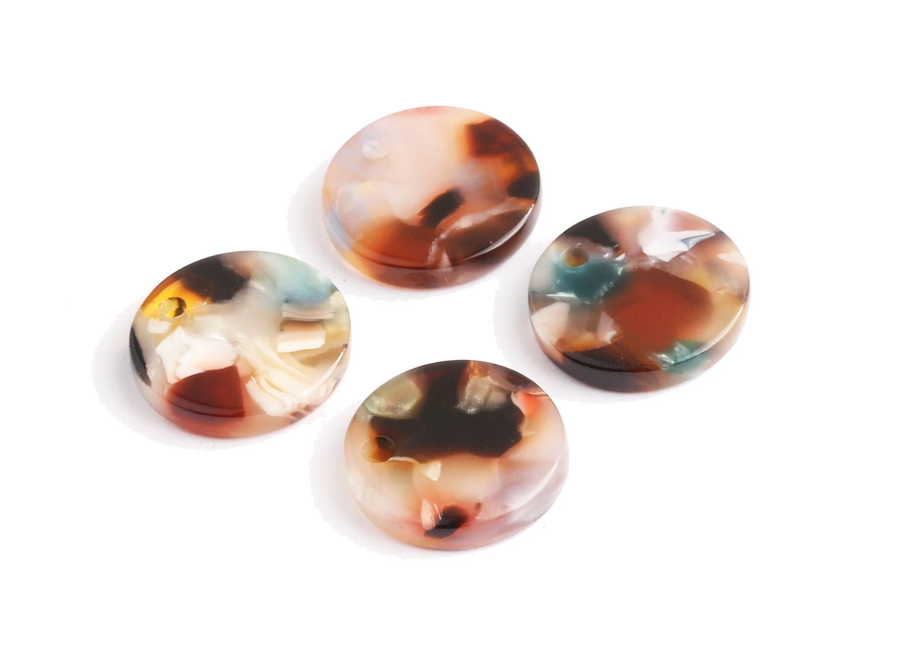 Acetate Coin & Round Charms - Coin and Round Earrings and Pendant - Earring Findings - 14.5x2.5mm - AC1064P - DOMEDBAZAAR