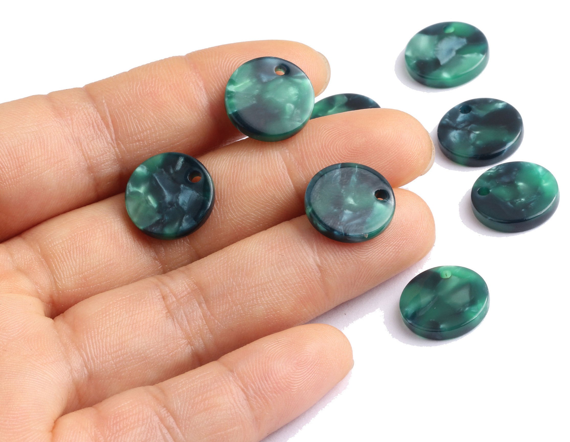 Acetate Coin & Round Charms - Coin and Round Earrings and Pendant - Earring Findings - Color Code: A13 - 14.5x2.5mm - AC1064L - DOMEDBAZAAR