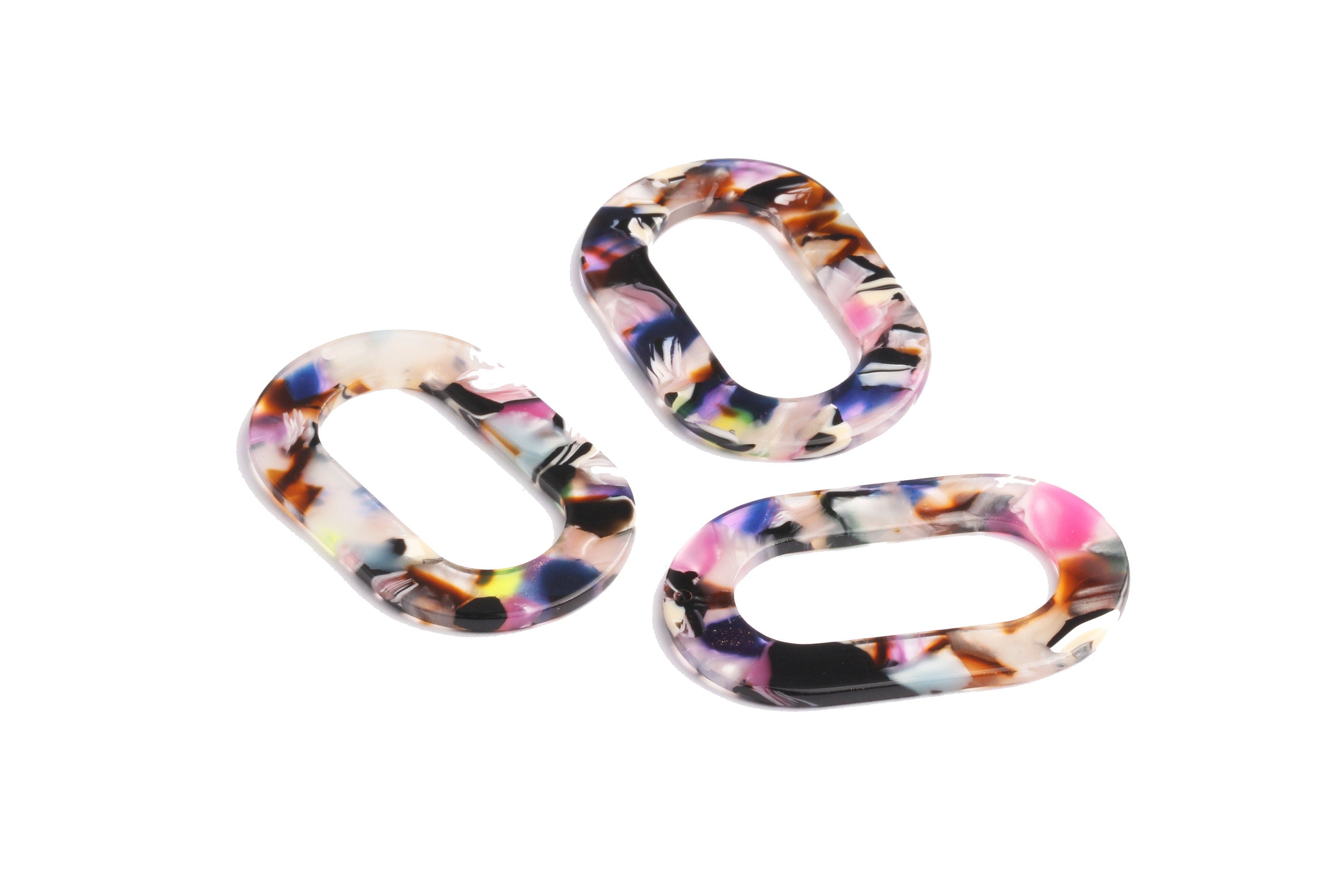 Acetate Oval Charms - Oval Earrings and Pendant - Earring Findings - Jewelry Supplies - Color Code: A11 - 44x28x2.5mm - AC1003R - DOMEDBAZAAR