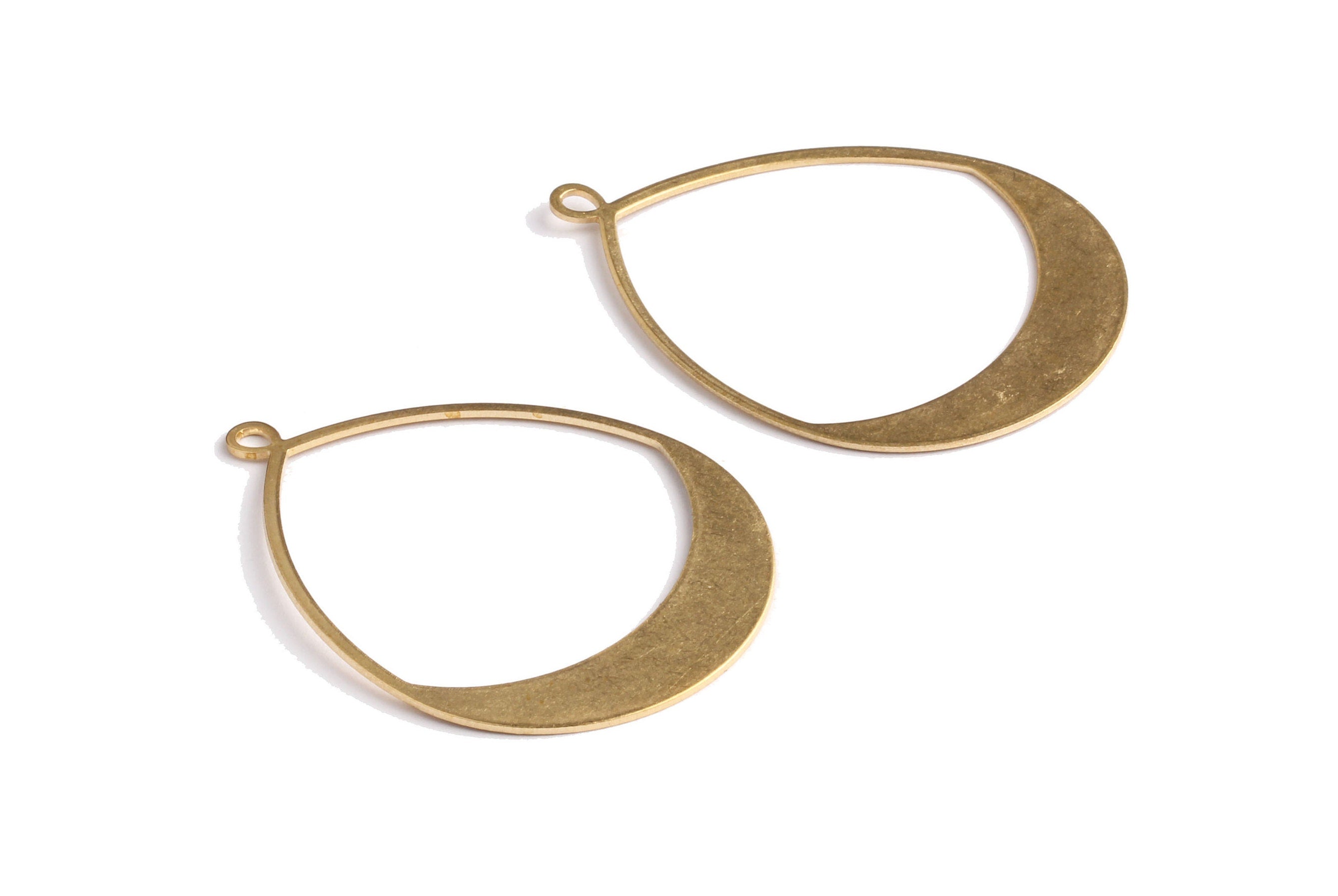 Brass Drop Charms - Drop Shaped Raw Brass Pendant - Jewelry Supplies - 49 x35.6x0.75mm - PP1193 - DOMEDBAZAAR