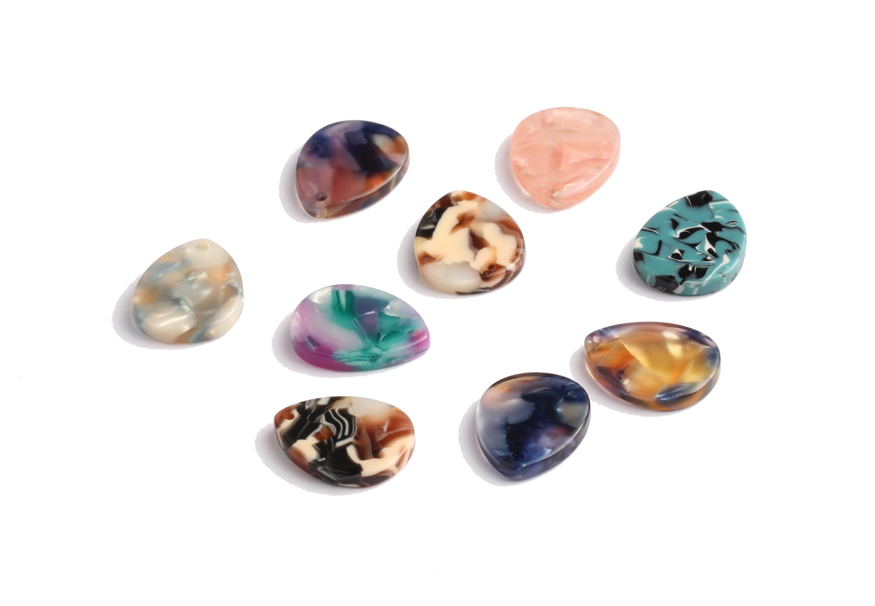Acetate Drop Earring Charms - Water Drop Shaped Pendant - Earring Findings - Jewelry Supplies - 17x13.3x2.53mm -AC1096 - DOMEDBAZAAR