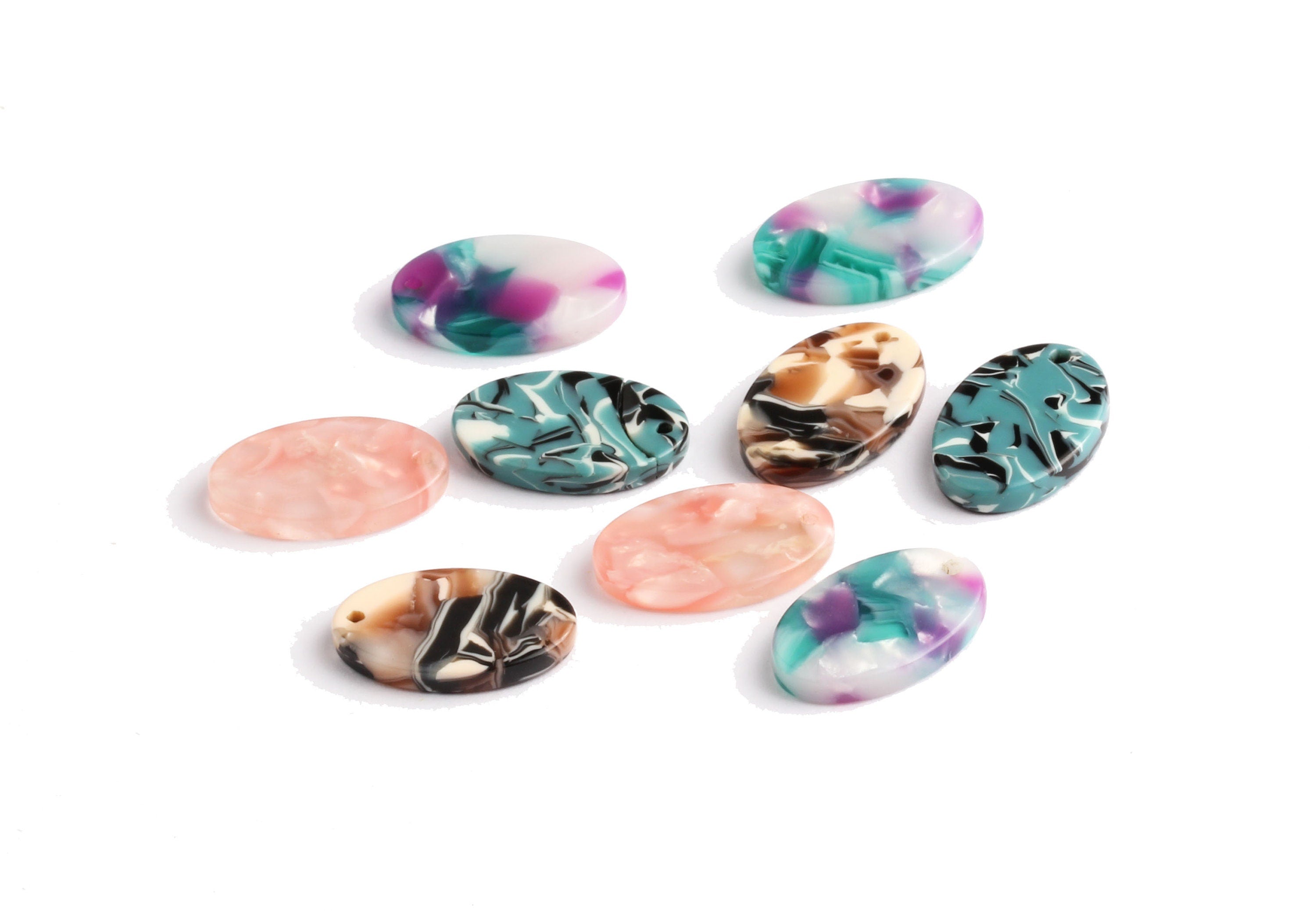 Acrylic Oval Earring Charms - Oval Shaped Pendant - Earring Findings - Jewelry Supplies - 18.3x12x2.6mm - AC1097 - DOMEDBAZAAR