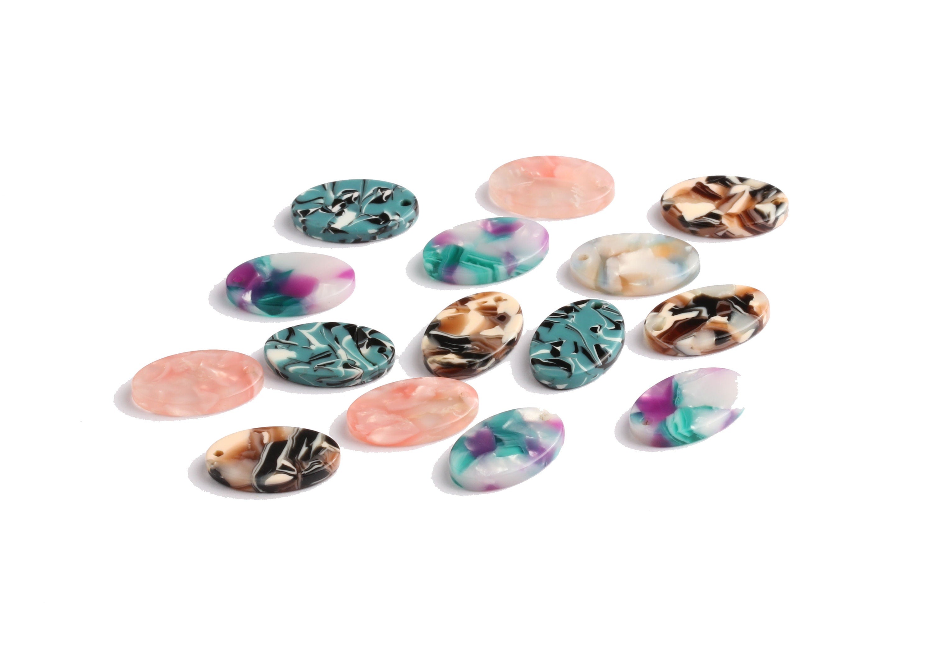 Acrylic Oval Earring Charms - Oval Shaped Pendant - Earring Findings - Jewelry Supplies - 18.3x12x2.6mm - AC1097 - DOMEDBAZAAR
