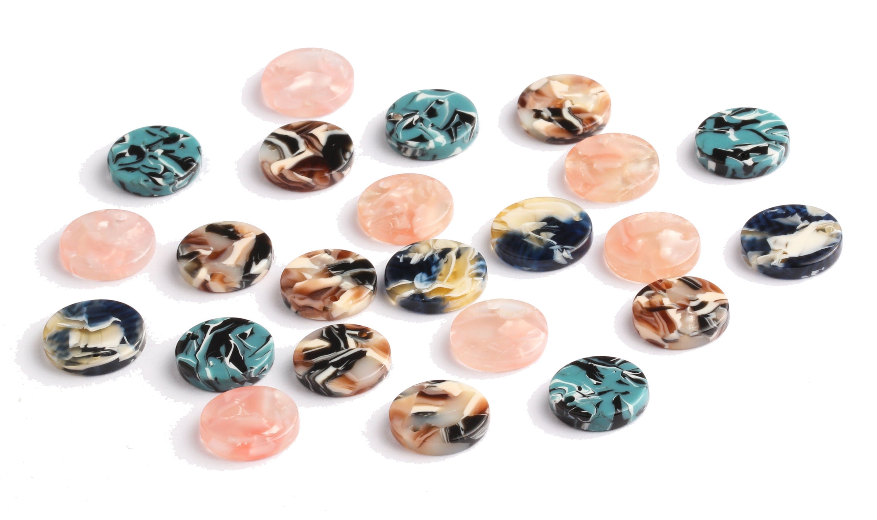 Acetate Round Charms - Round Earrings and Pendant - Earring Findings - Jewelry Supplys - 12.8x12.8x2.5mm - AC1101 - DOMEDBAZAAR